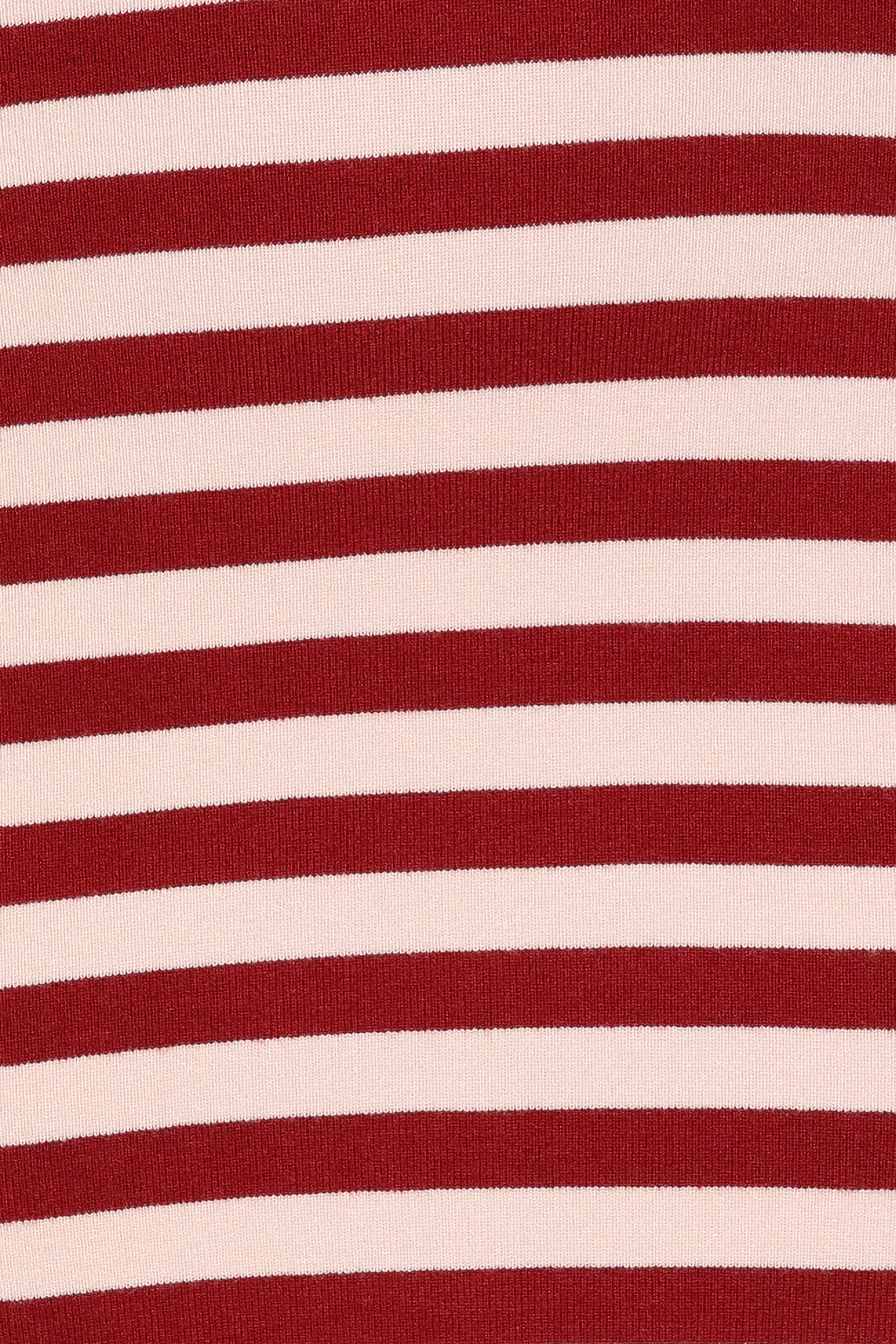 Strapless Midi Dress - Pink Burgundy Stripe