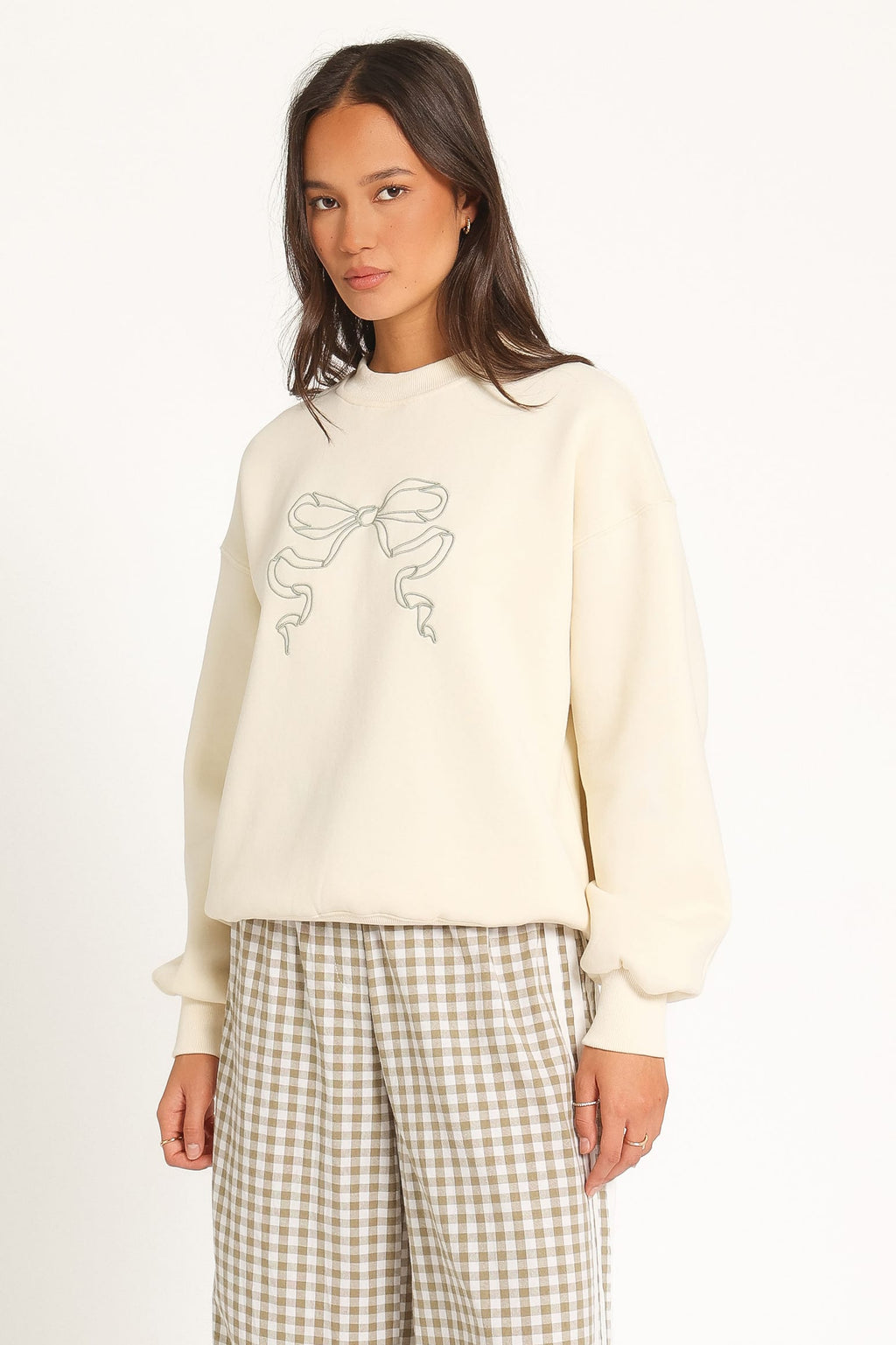 Bow Sweatshirt - Cream