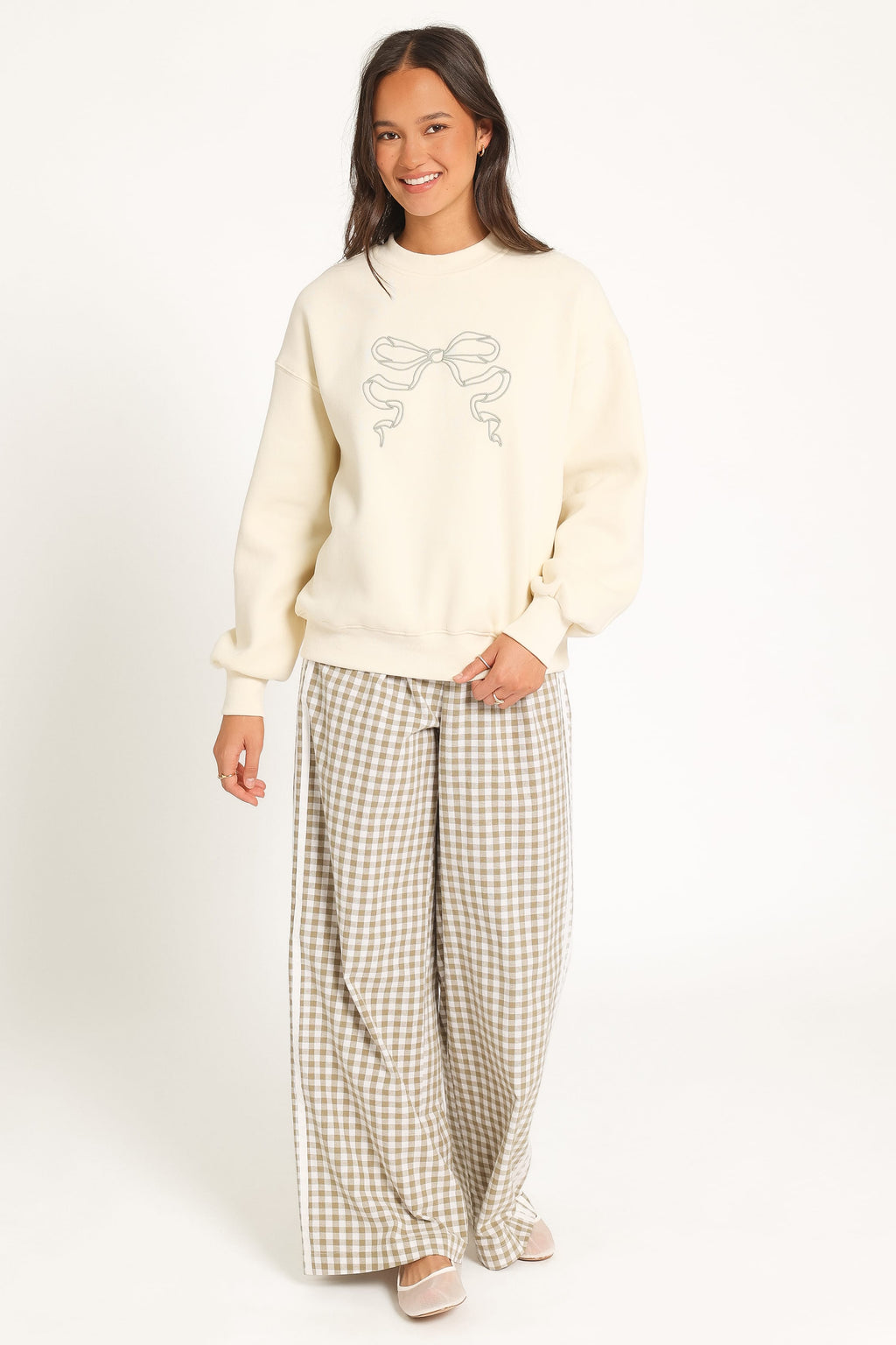 Bow Sweatshirt - Cream