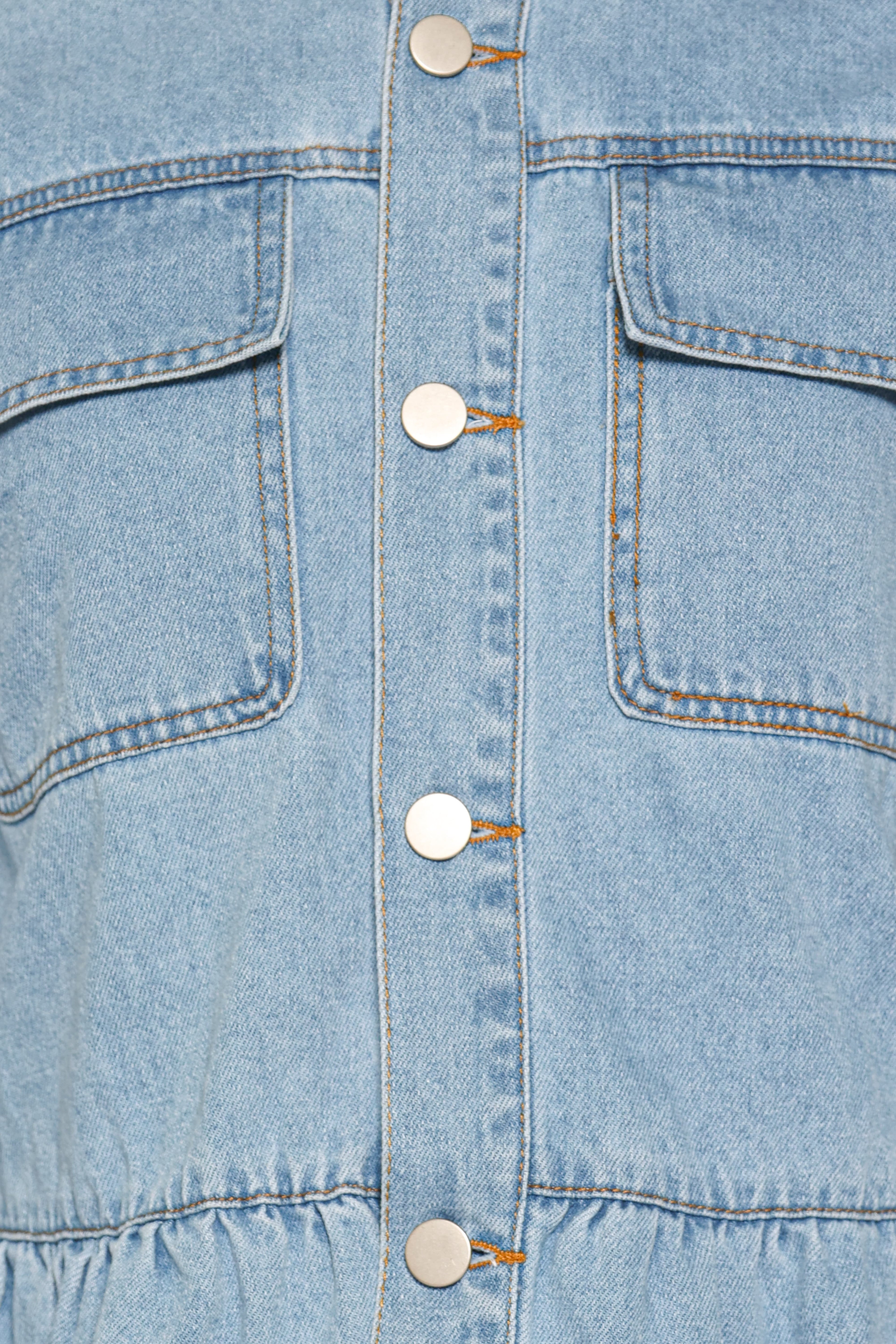 Peplum Denim Jacket - Medium Wash