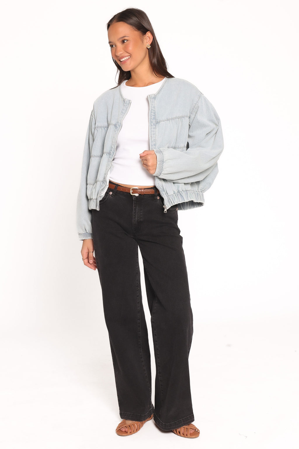 Denim Bomber Jacket - Light Blue Wash