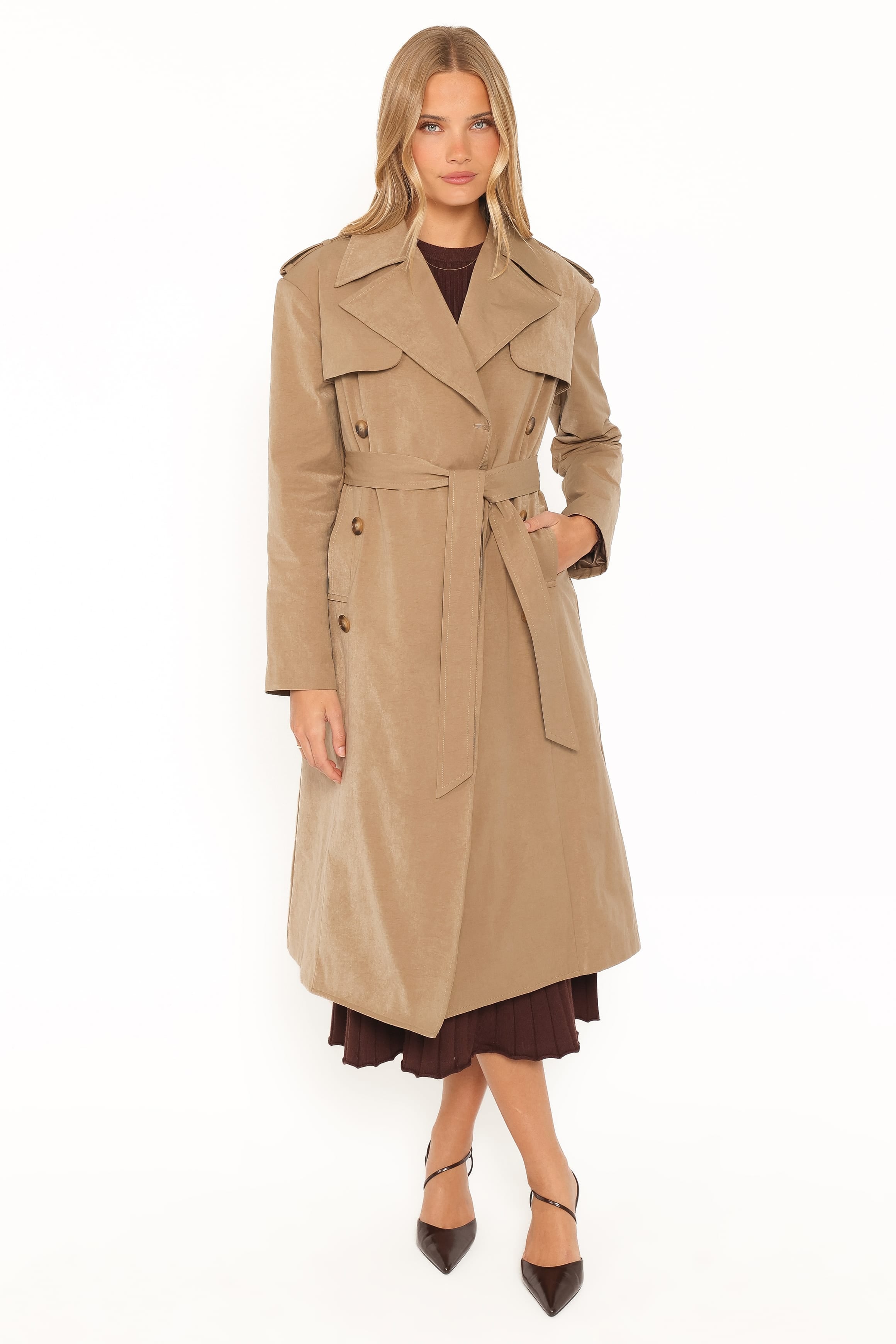 Structured Trench Coat - Khaki