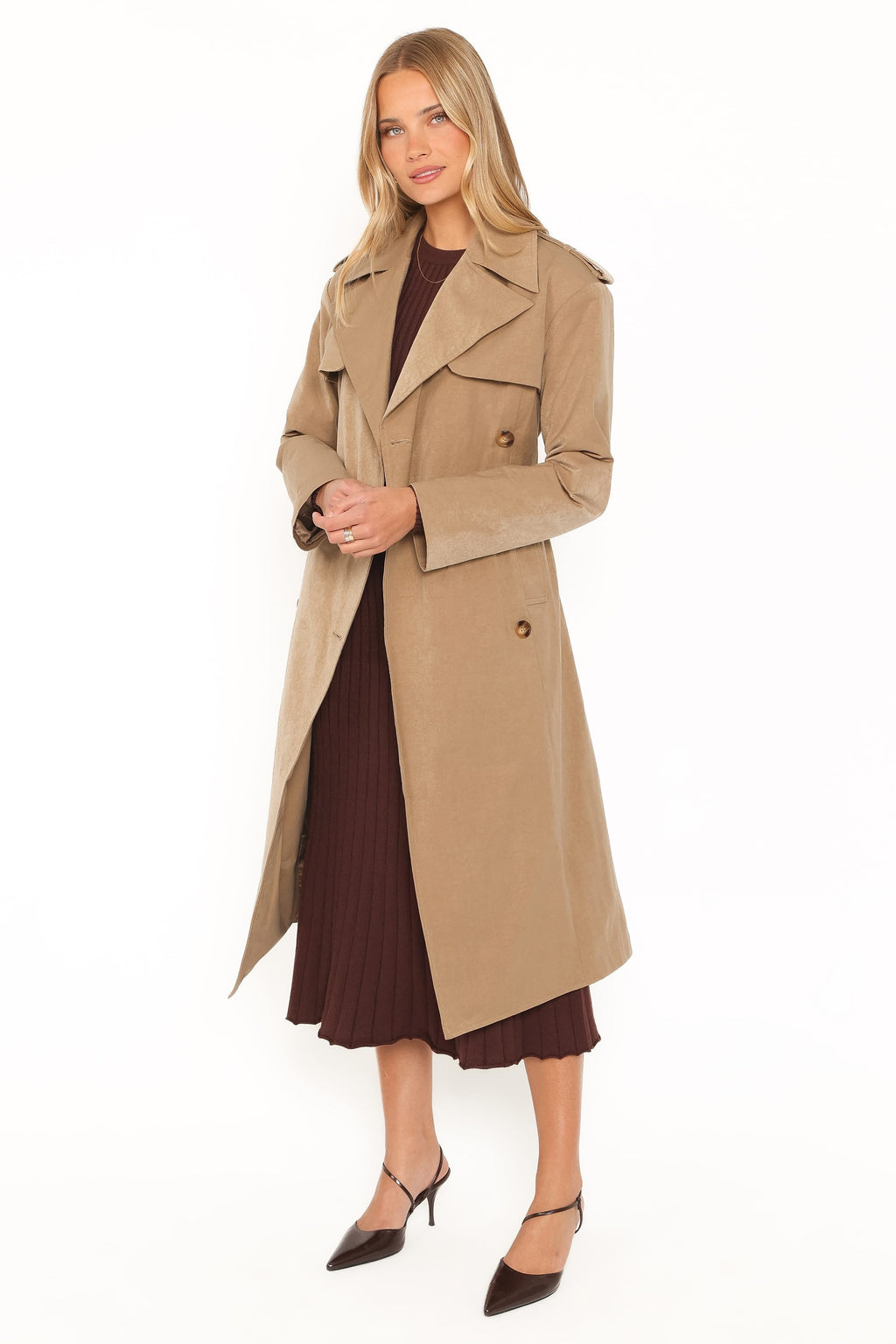 Structured Trench Coat - Khaki