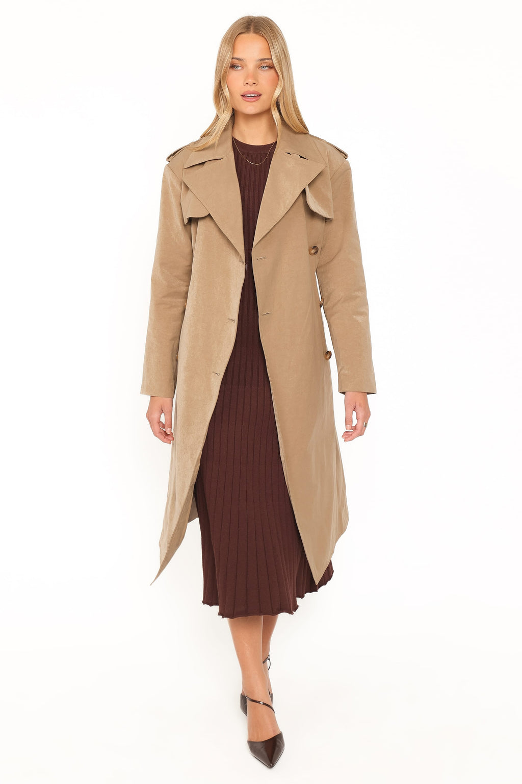 Structured Trench Coat - Khaki