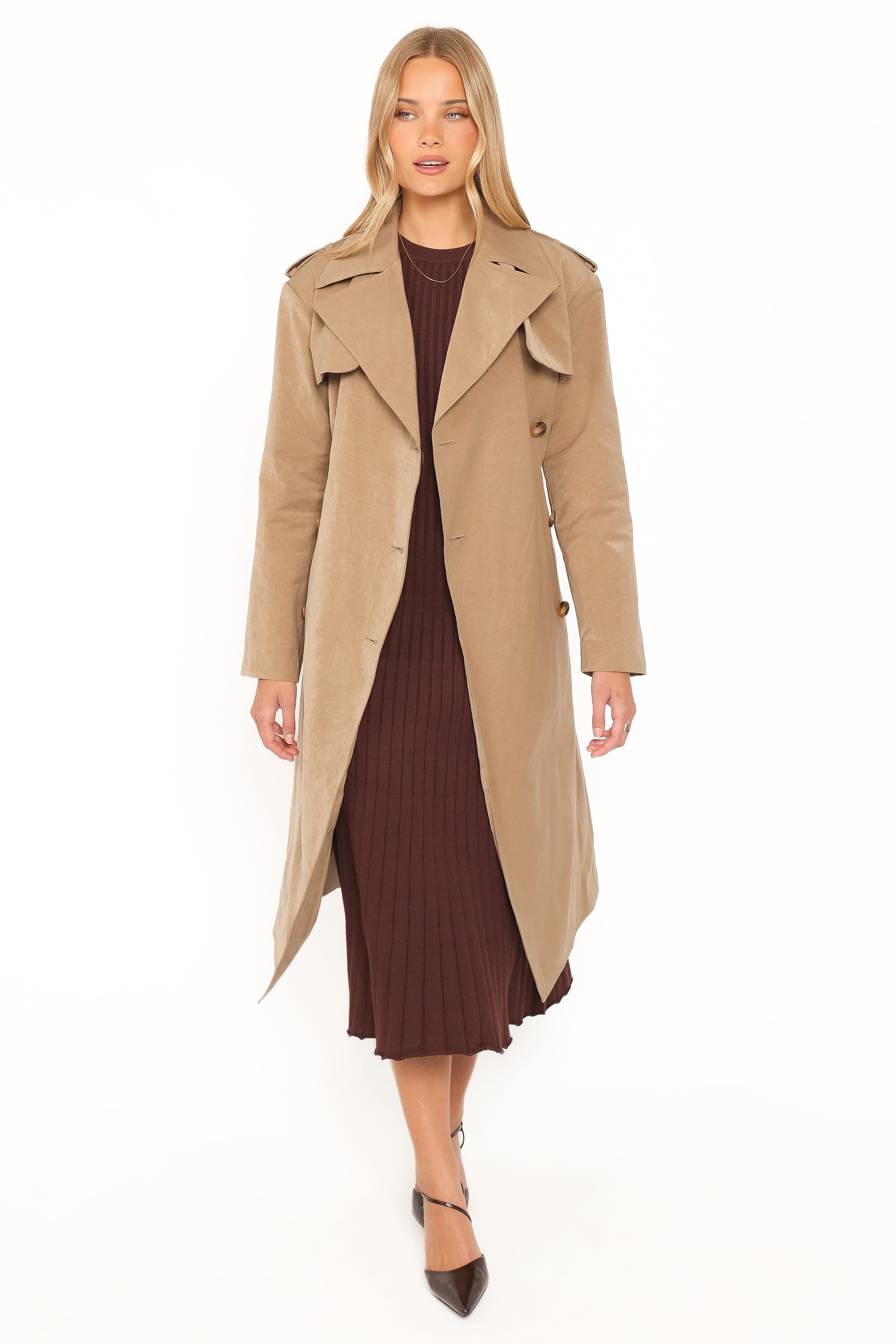 Structured Trench Coat - Khaki