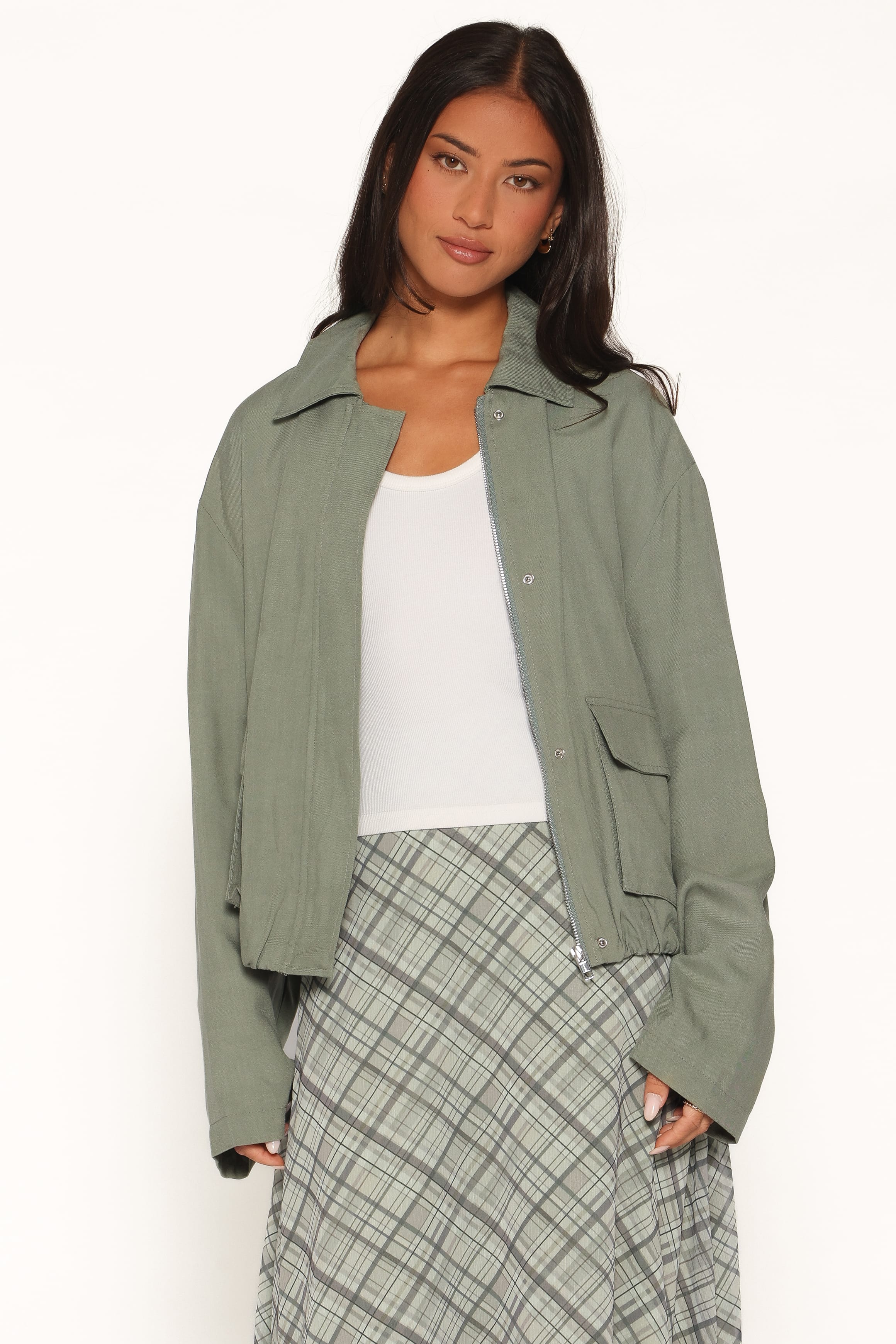 Bubble Hem Jacket - Green