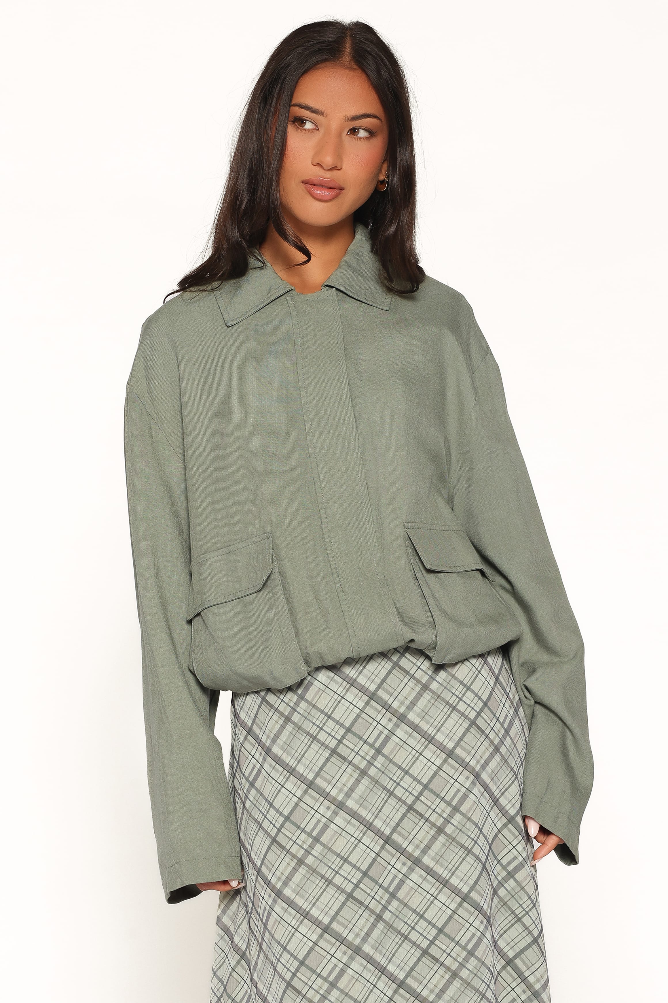 Bubble Hem Jacket - Green