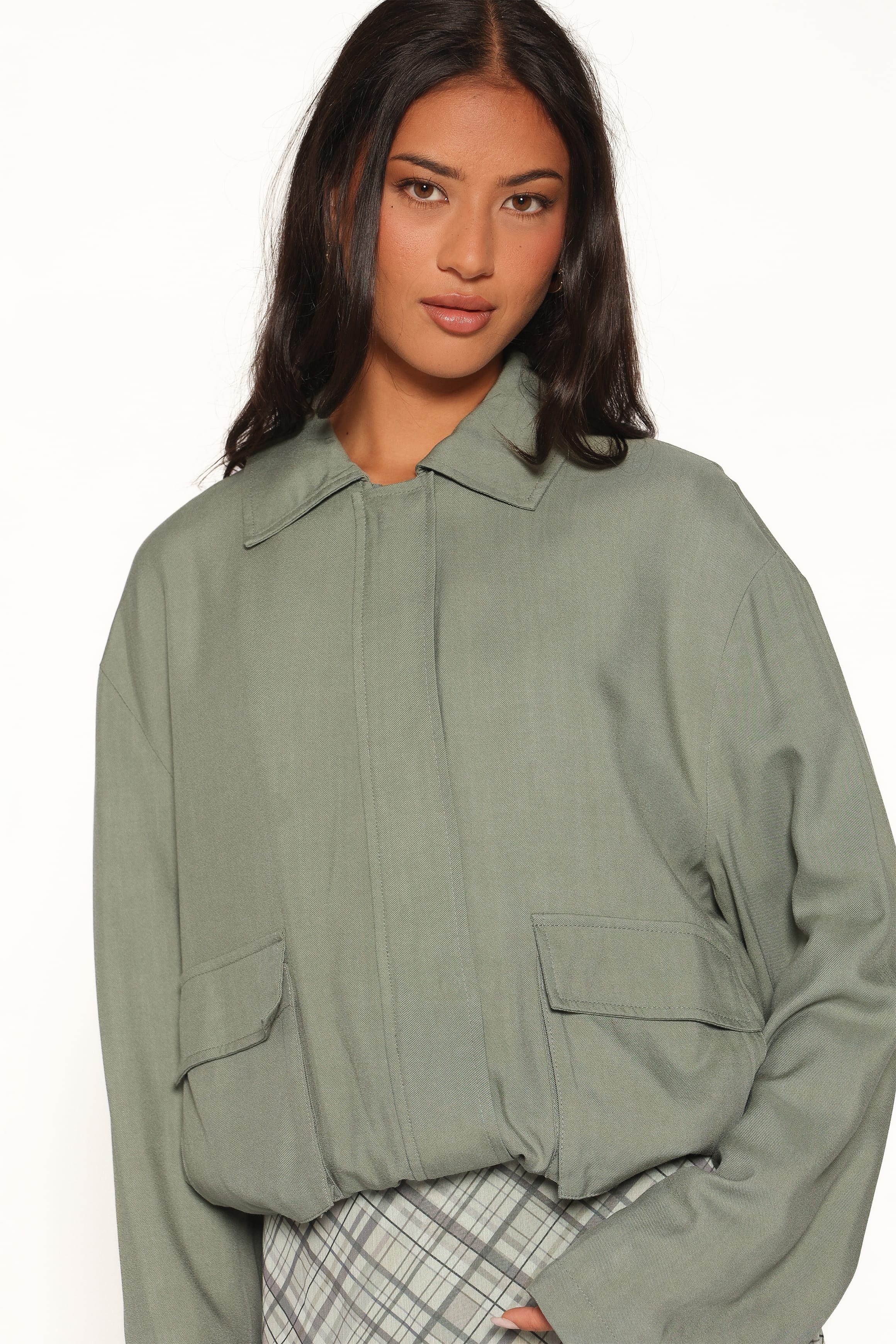 Bubble Hem Jacket - Green