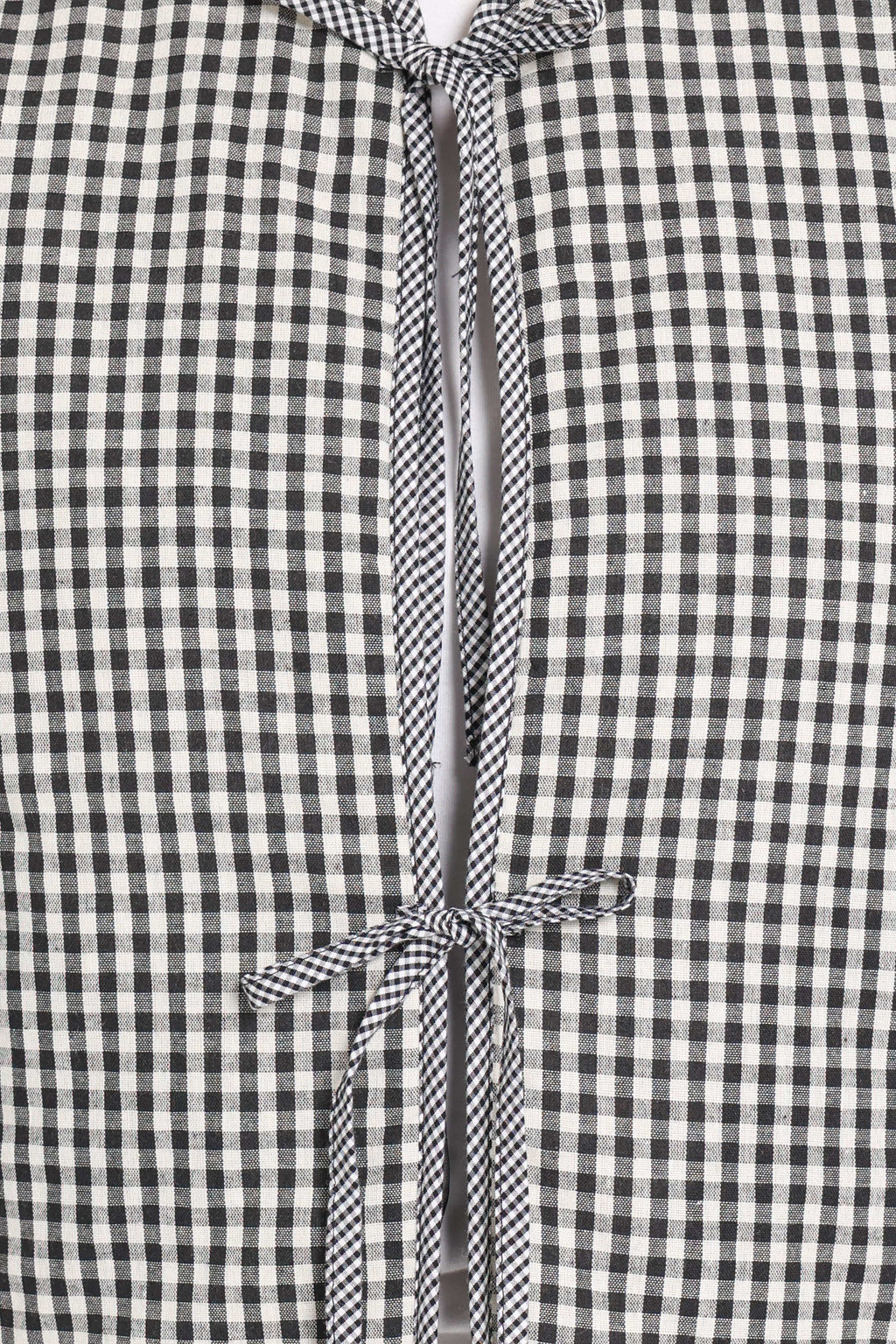 Tie Front Vest - Black Gingham