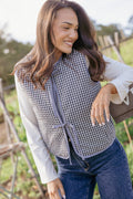 Tie Front Vest - Black Gingham