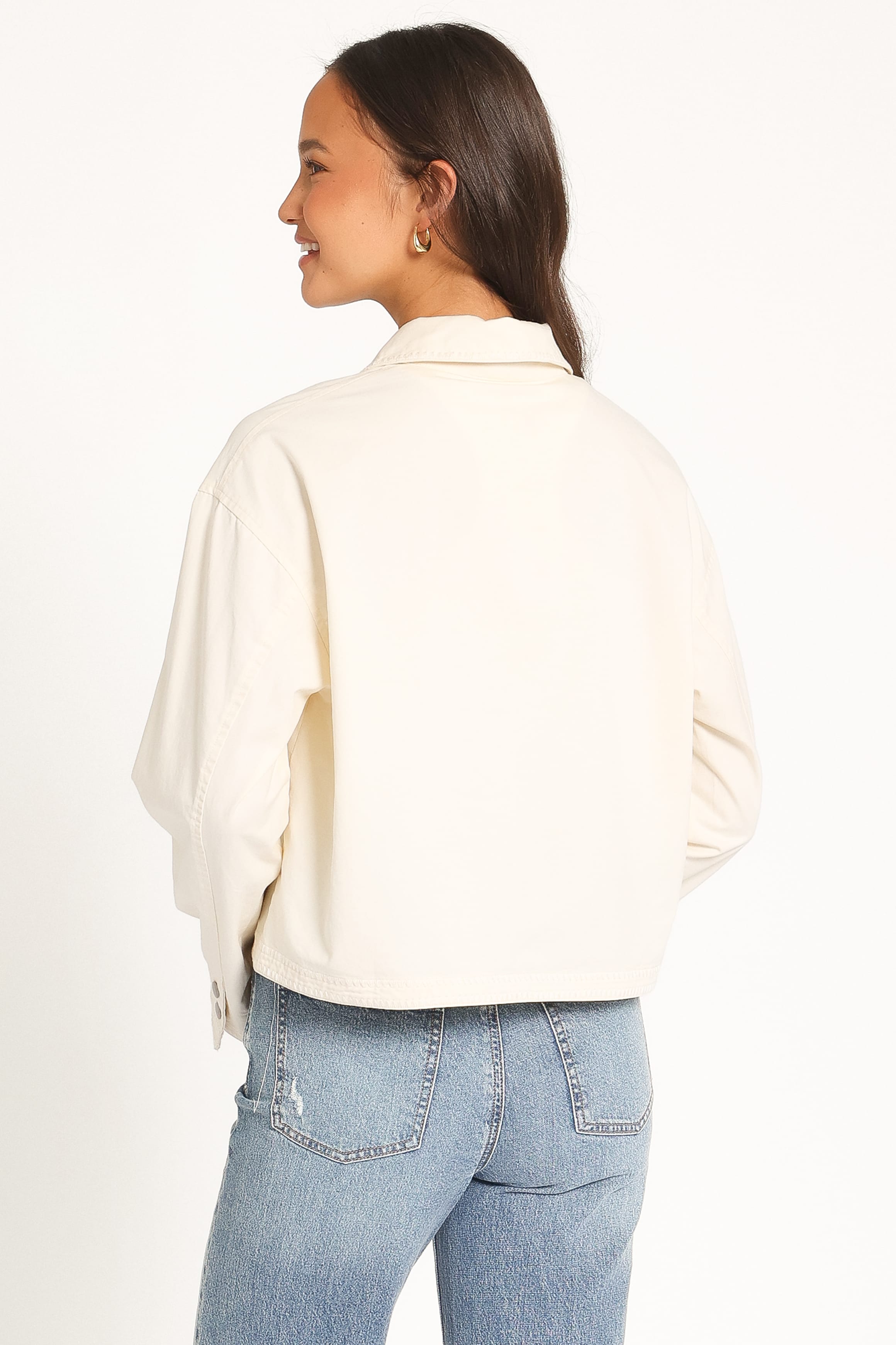 Boxy Crop Jacket - Ivory