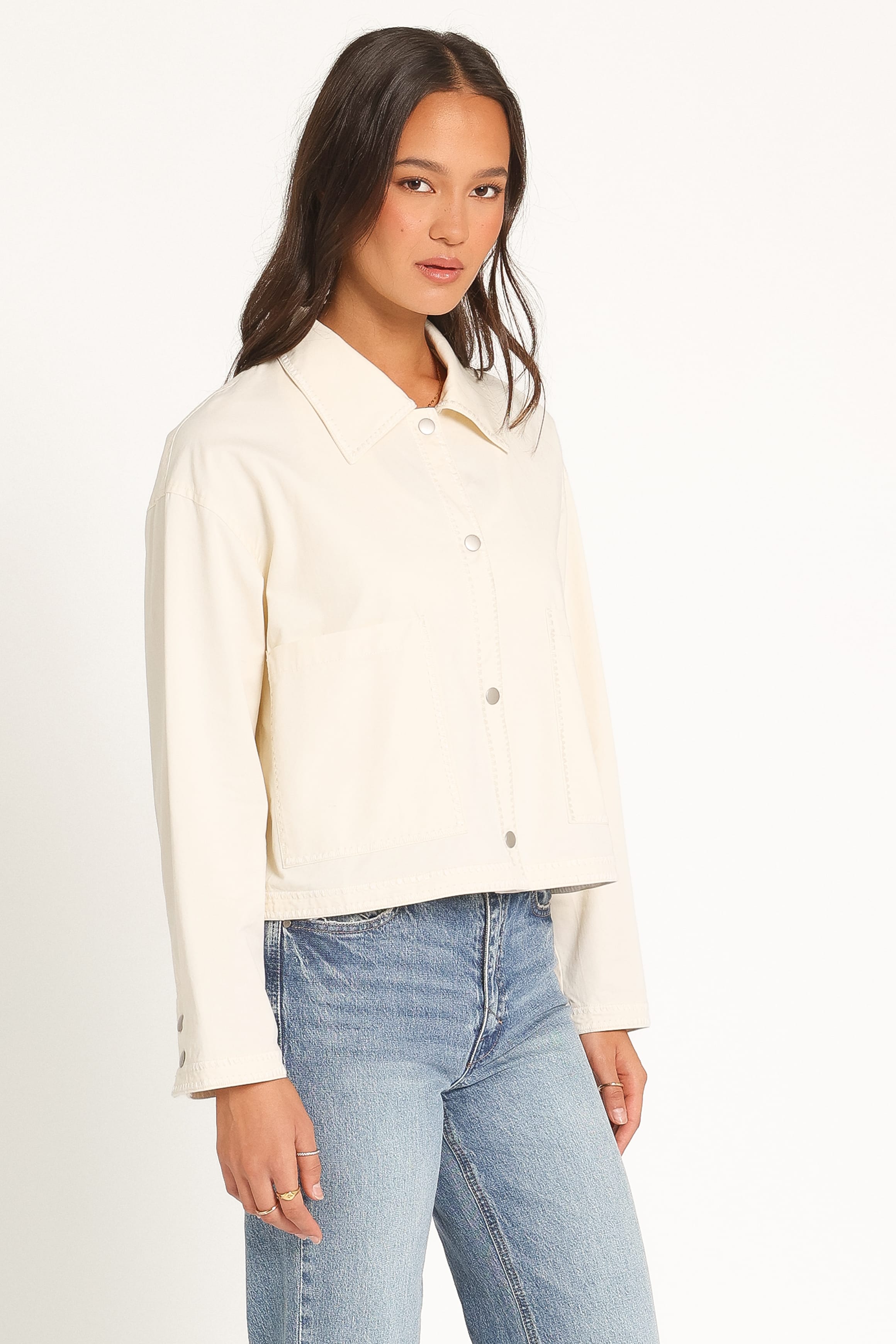 Boxy Crop Jacket - Ivory