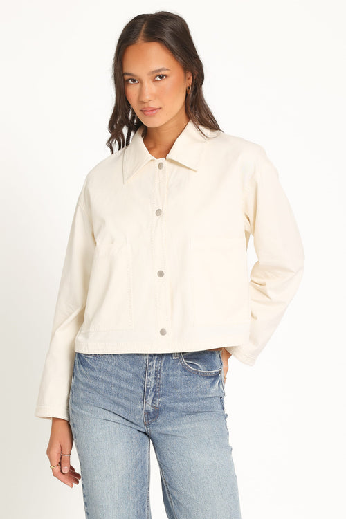 Boxy Crop Jacket - Ivory