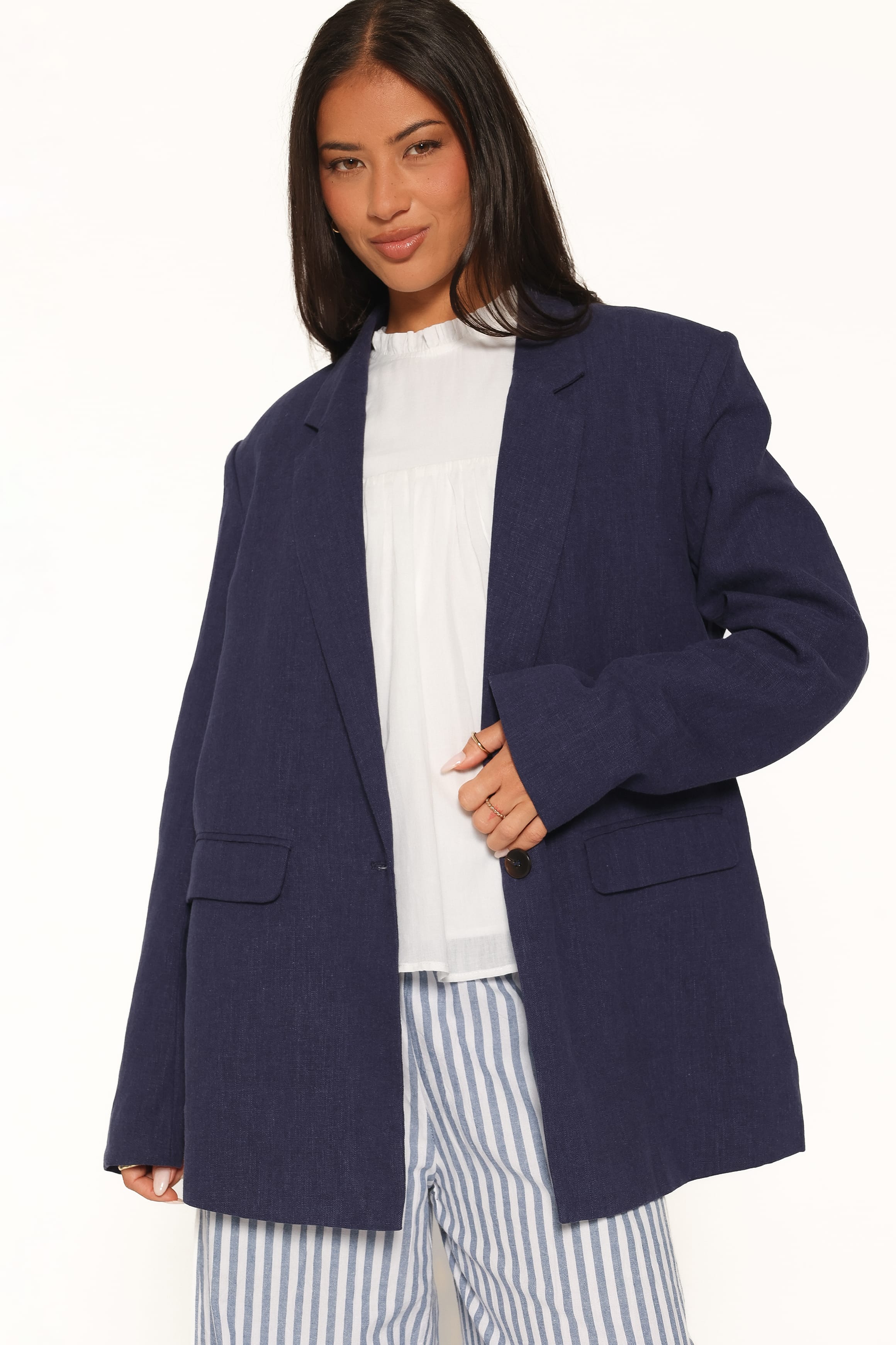 Oversized Blazer - Navy Blue