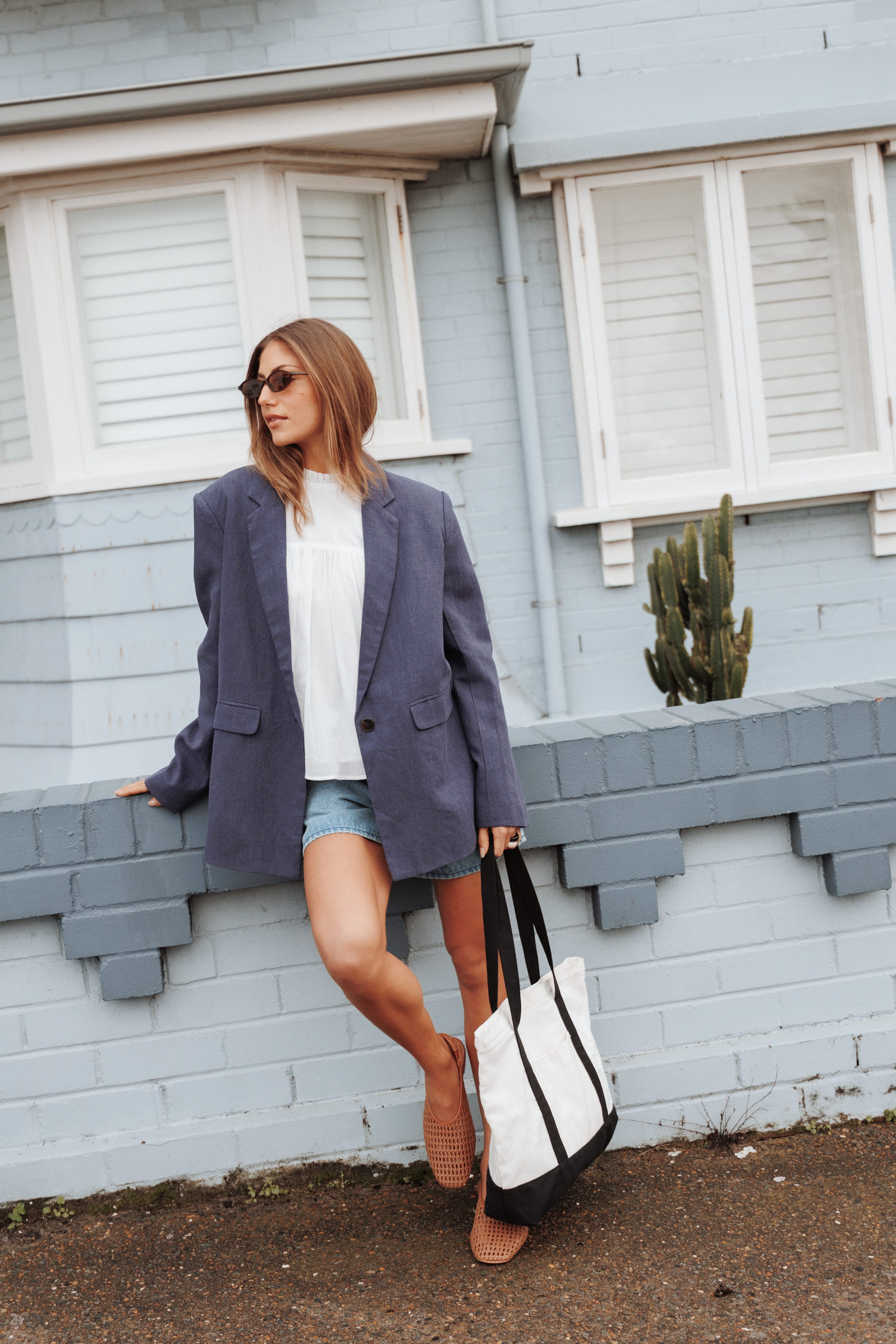 Oversized Blazer - Navy Blue