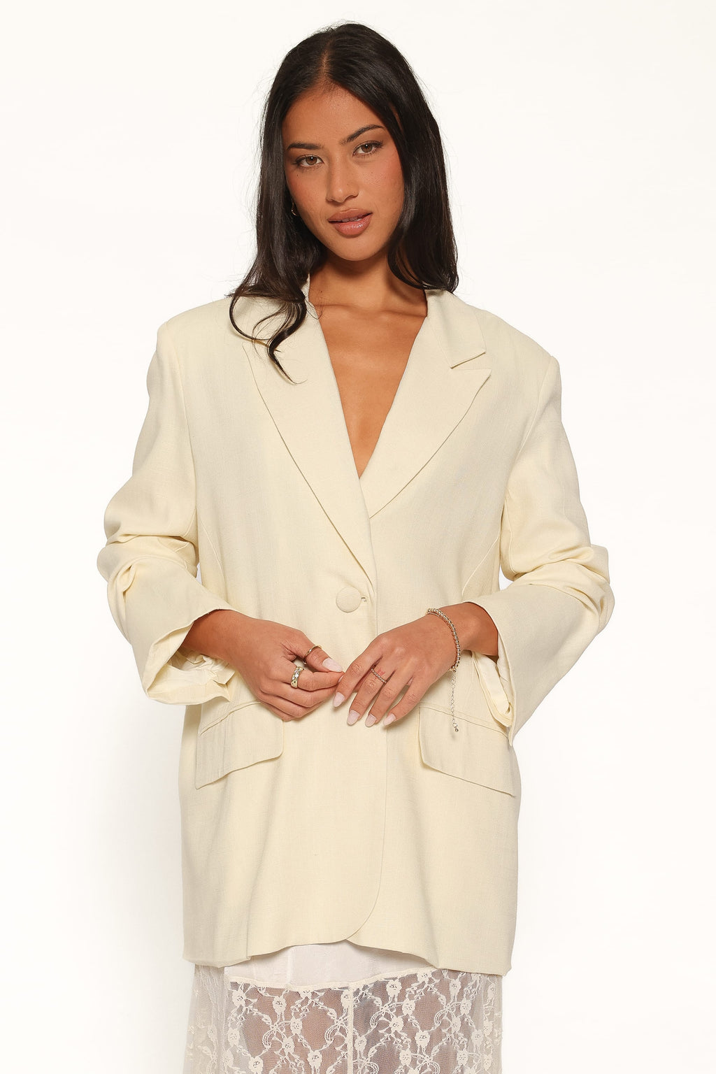 Tie Back Blazer - Butter Yellow