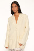 Tie Back Blazer - Butter Yellow