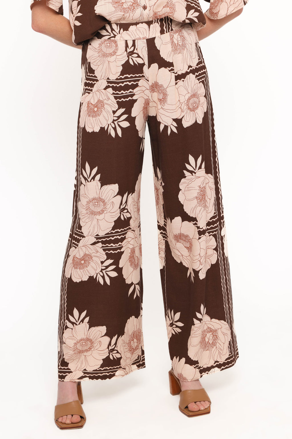 Wide Leg Pant - Brown Floral
