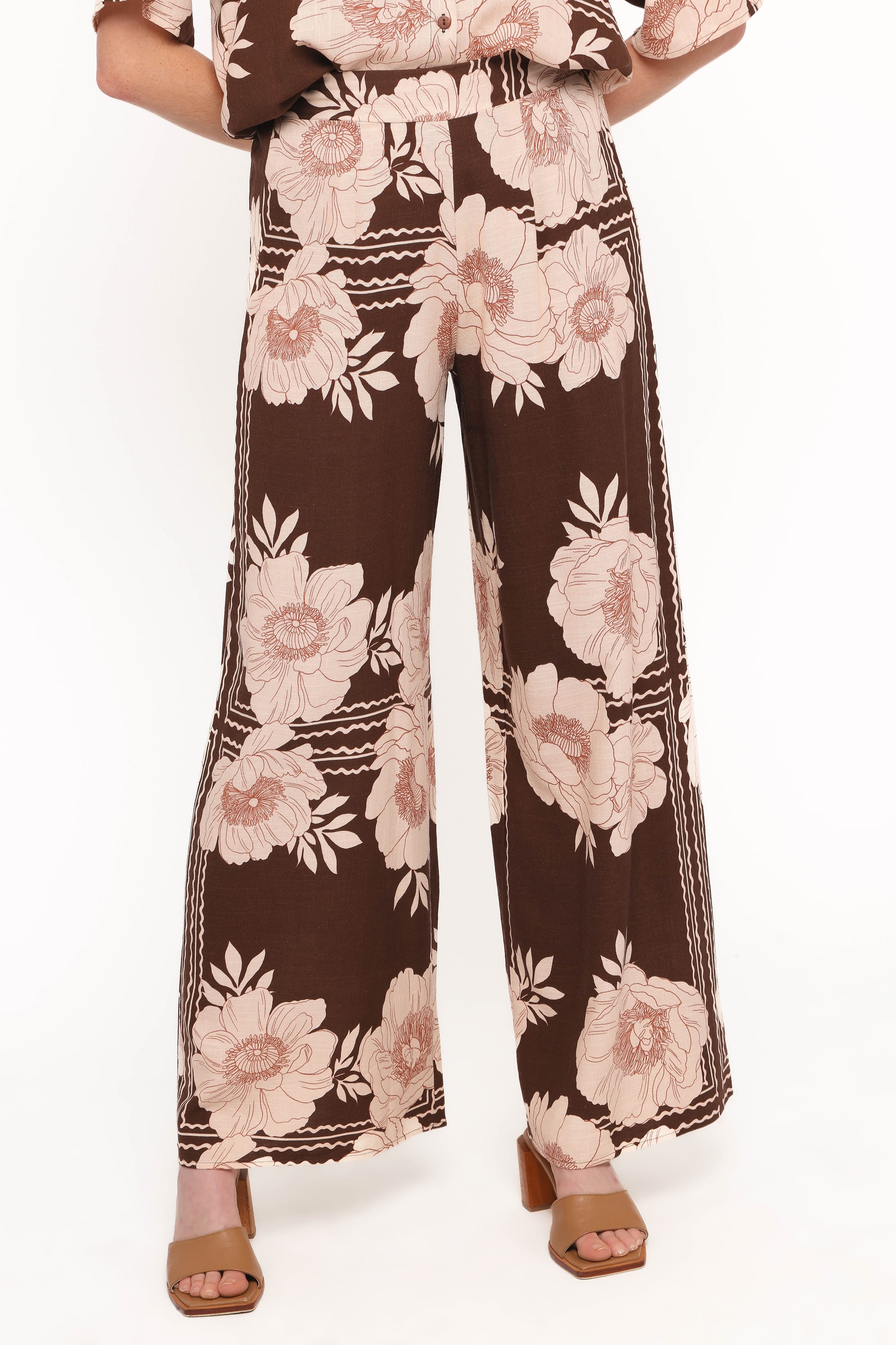 Wide Leg Pant - Brown Floral