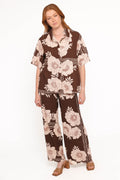 Wide Leg Pant - Brown Floral