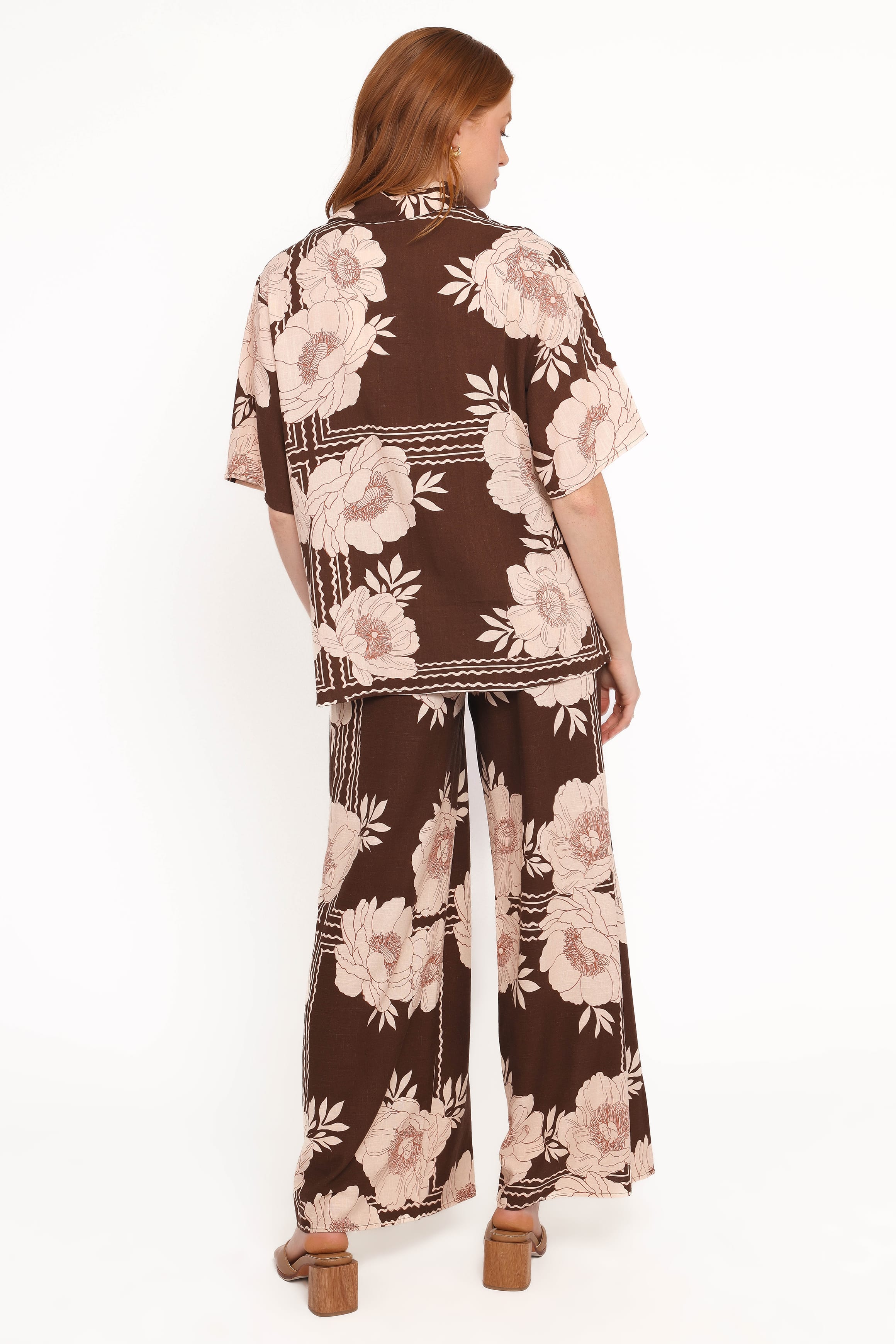 Wide Leg Pant - Brown Floral