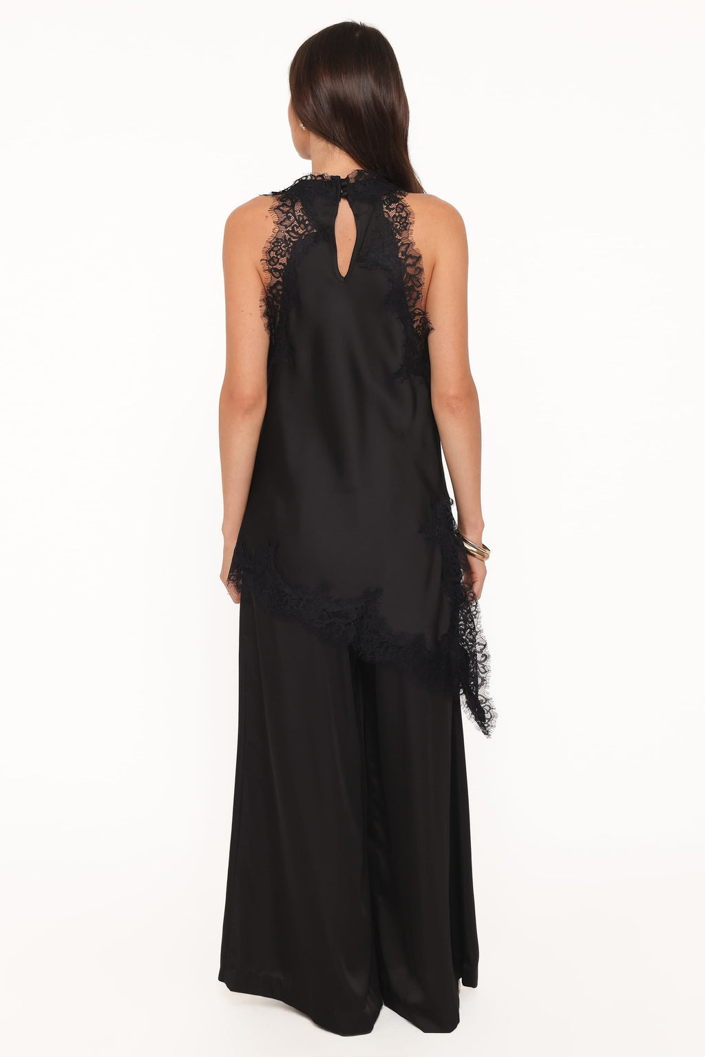 Pantalón sastre de pierna ancha - negro