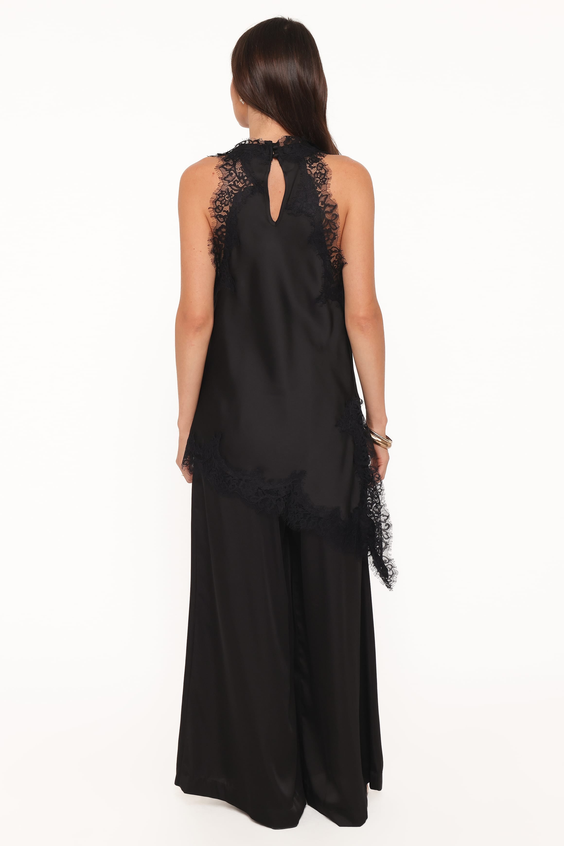 Wide Leg Tailored Pant - Black