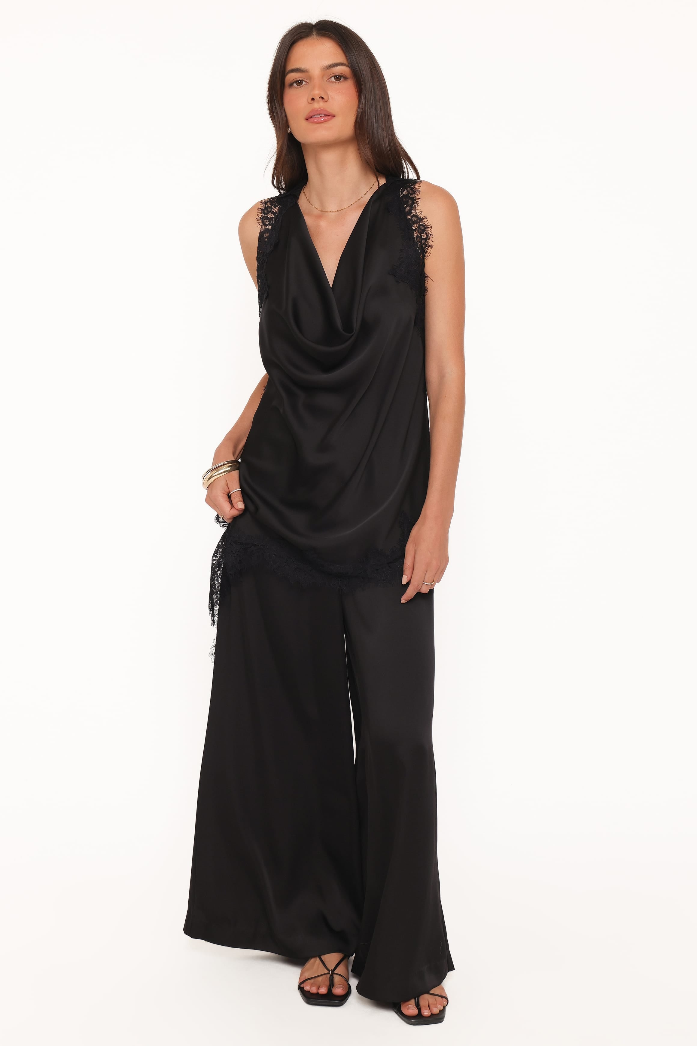 Wide Leg Tailored Pant - Black