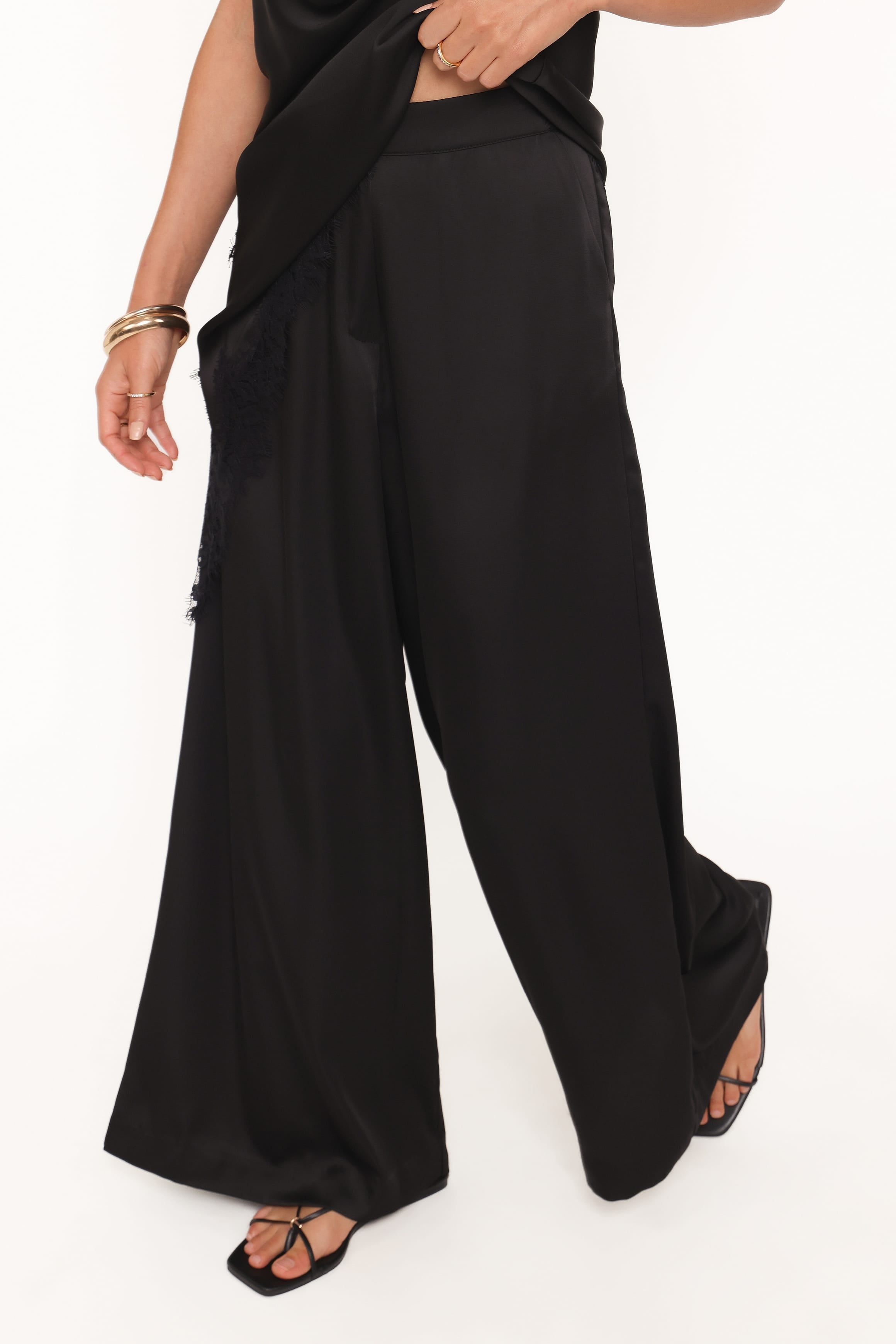 Wide Leg Tailored Pant - Black