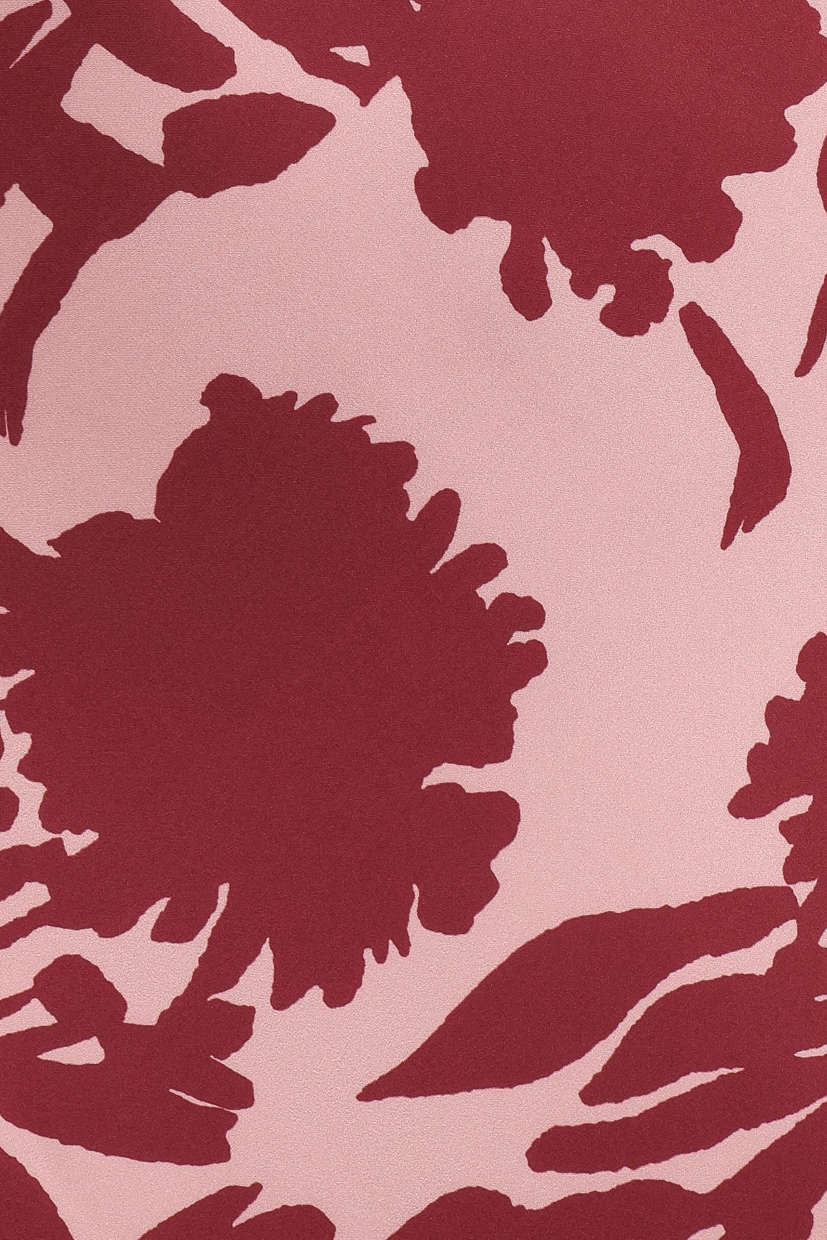 Wide Leg Pants - Pink Burgundy Floral