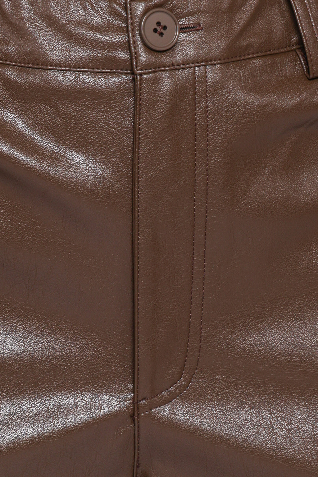 Weite Hose – Schokoladenbraunes Kunstleder