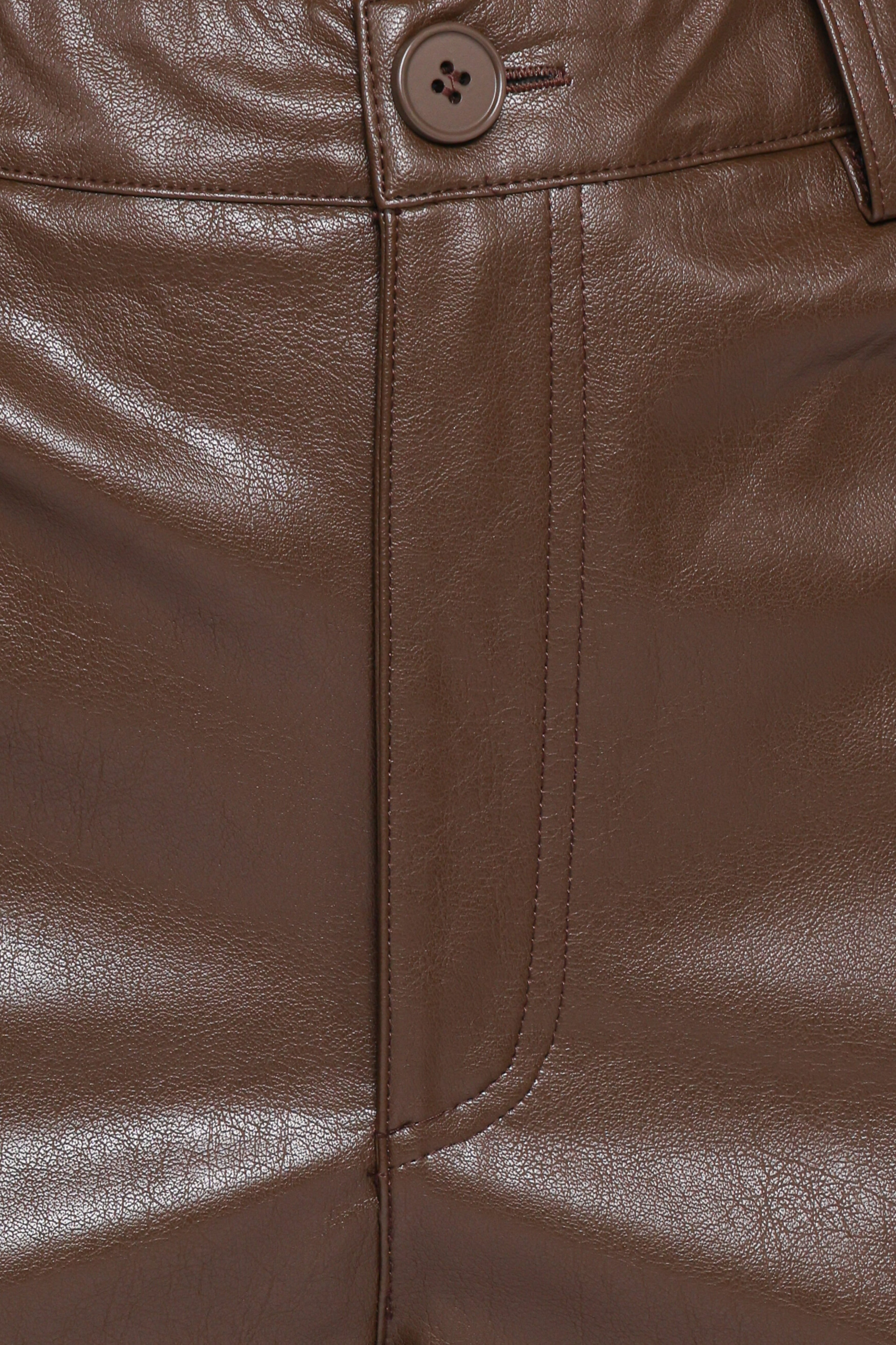 Weite Hose – Schokoladenbraunes Kunstleder