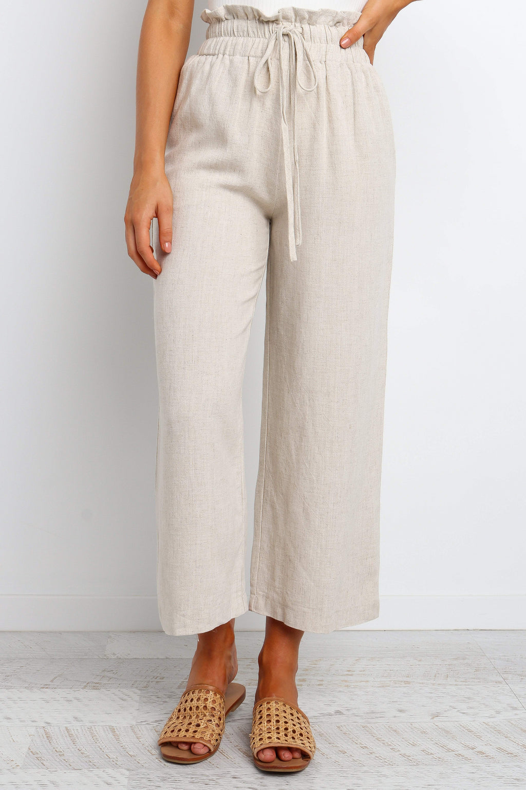 Wide Leg Pant - Beige