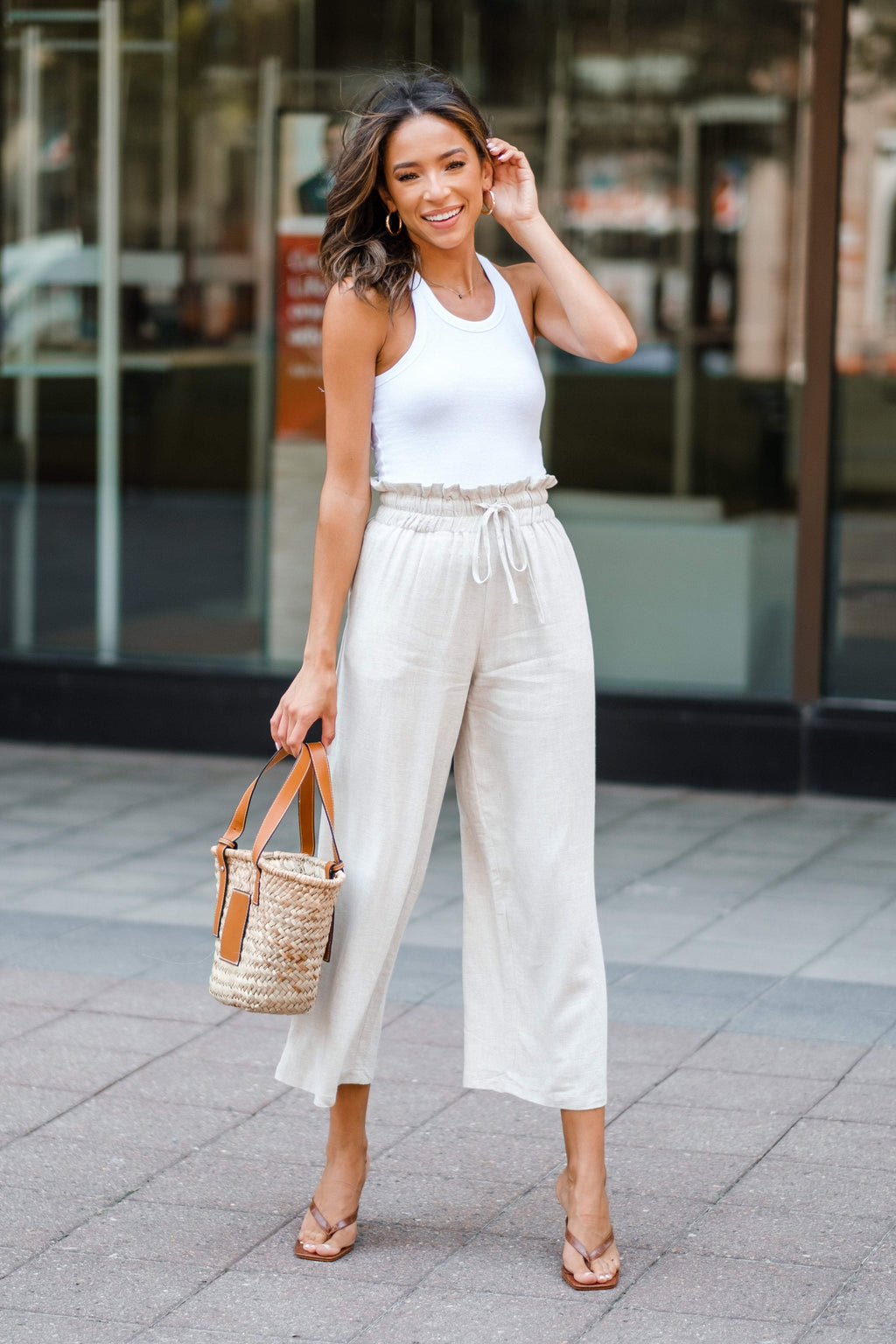 Wide Leg Pant - Beige