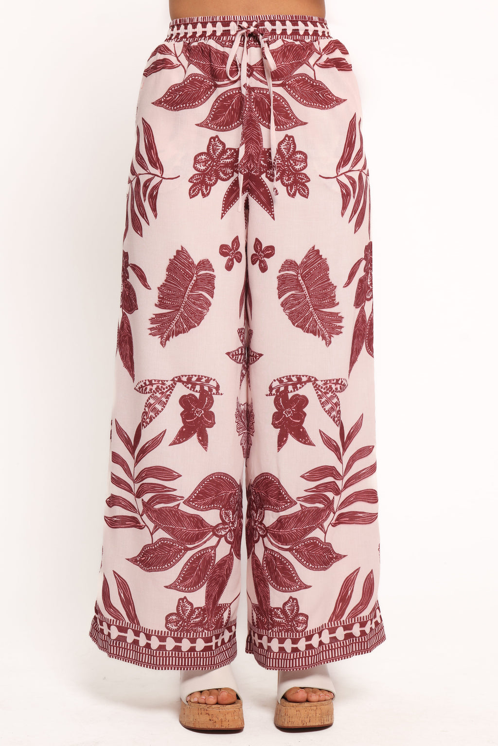 Wide Leg Pant - Leaf Print