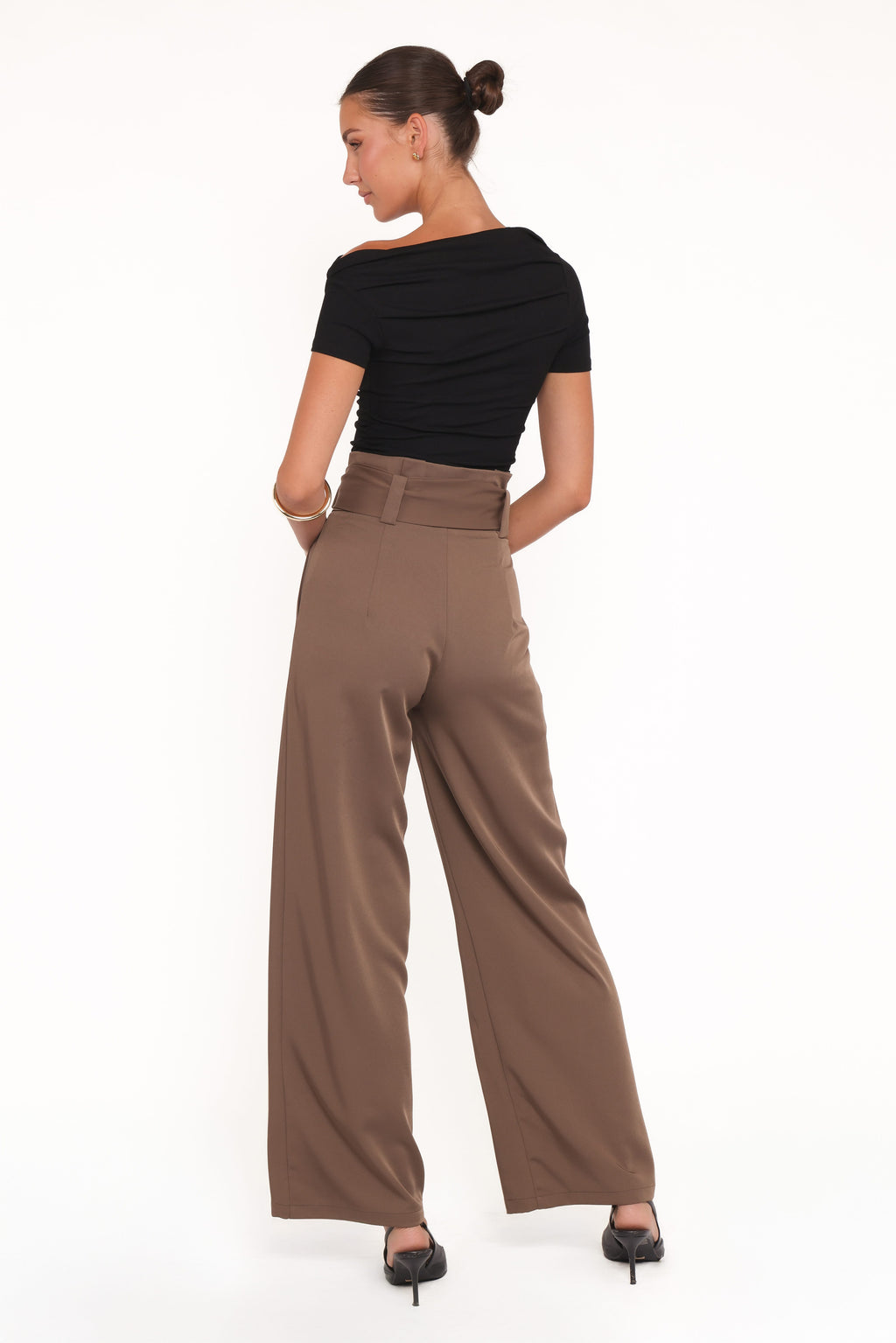 Wide Leg Pants - Ash Brown
