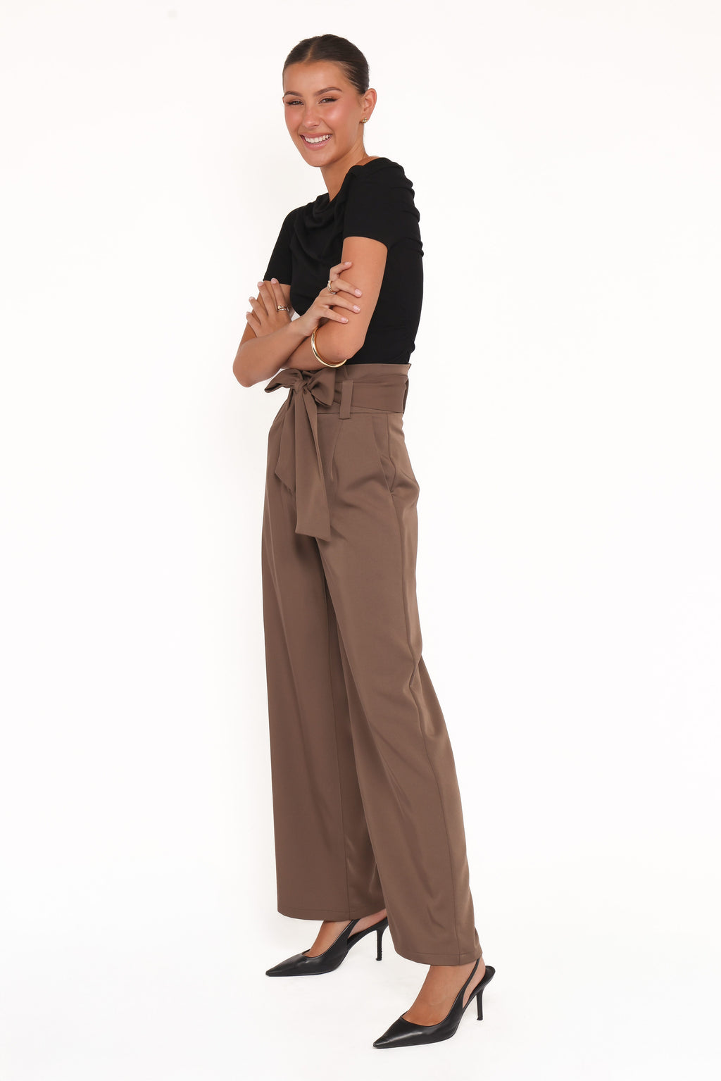 Wide Leg Pants - Ash Brown