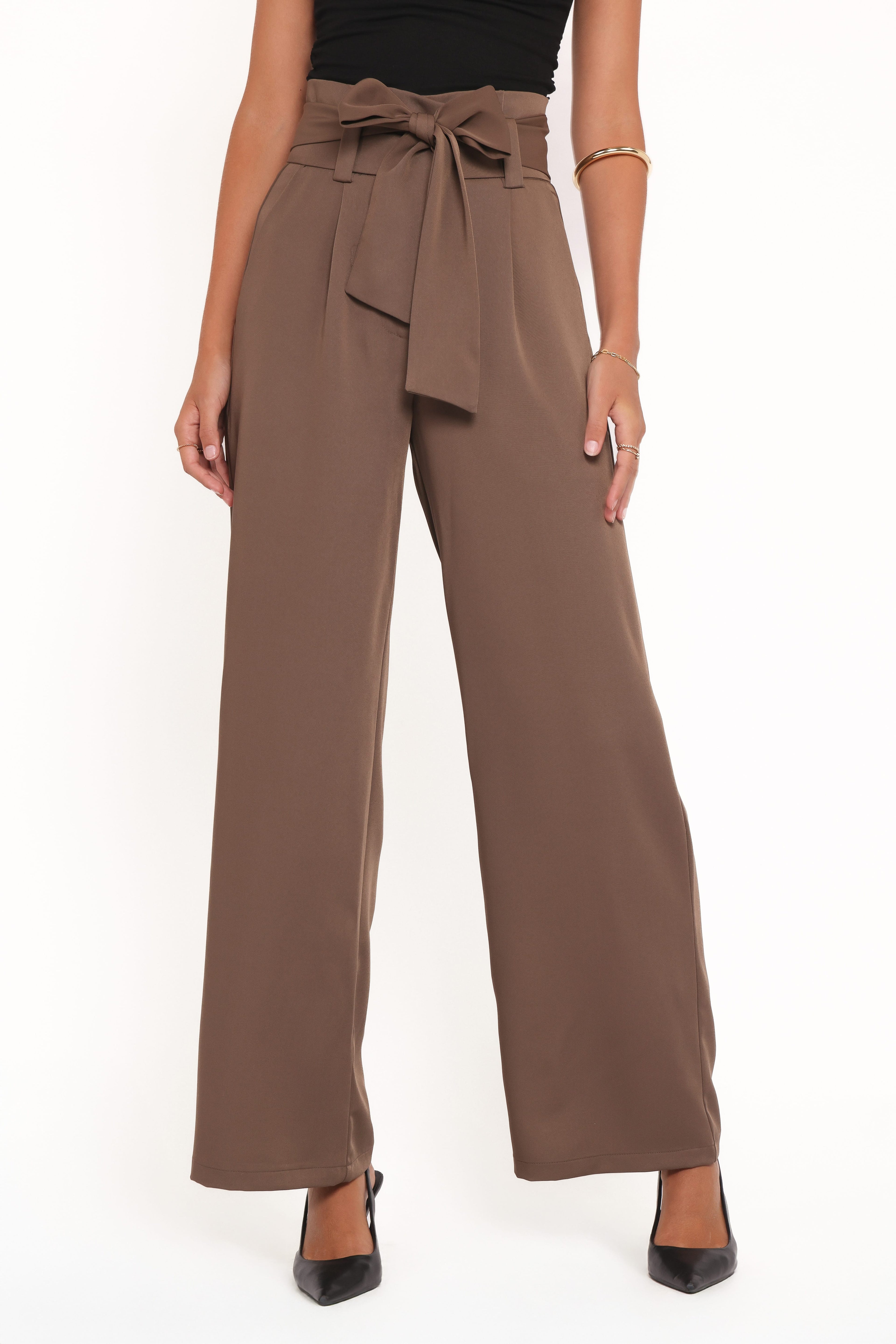 Wide Leg Pants - Ash Brown