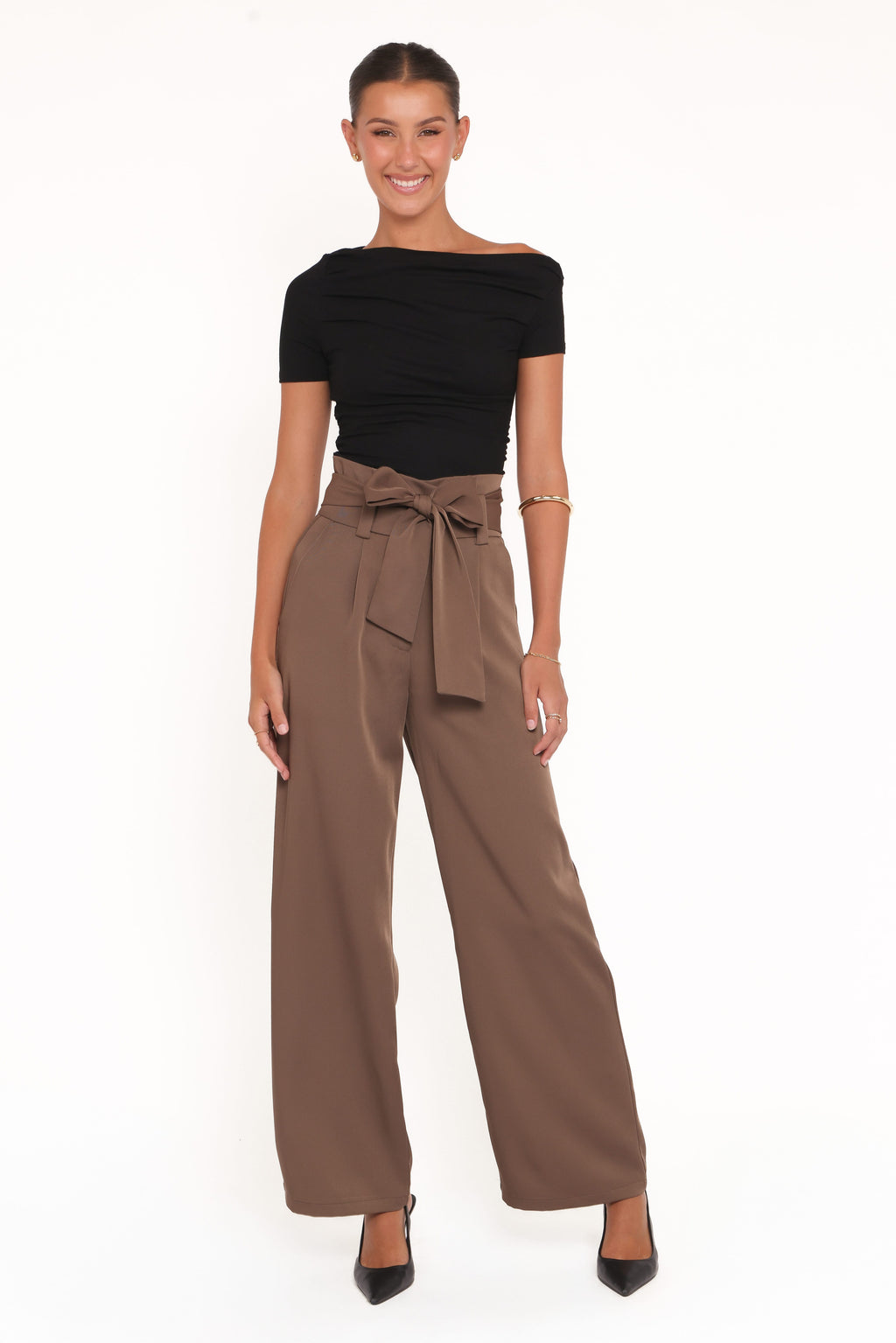 Wide Leg Pants - Ash Brown