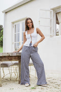 Wide Leg Pant - Black Gingham