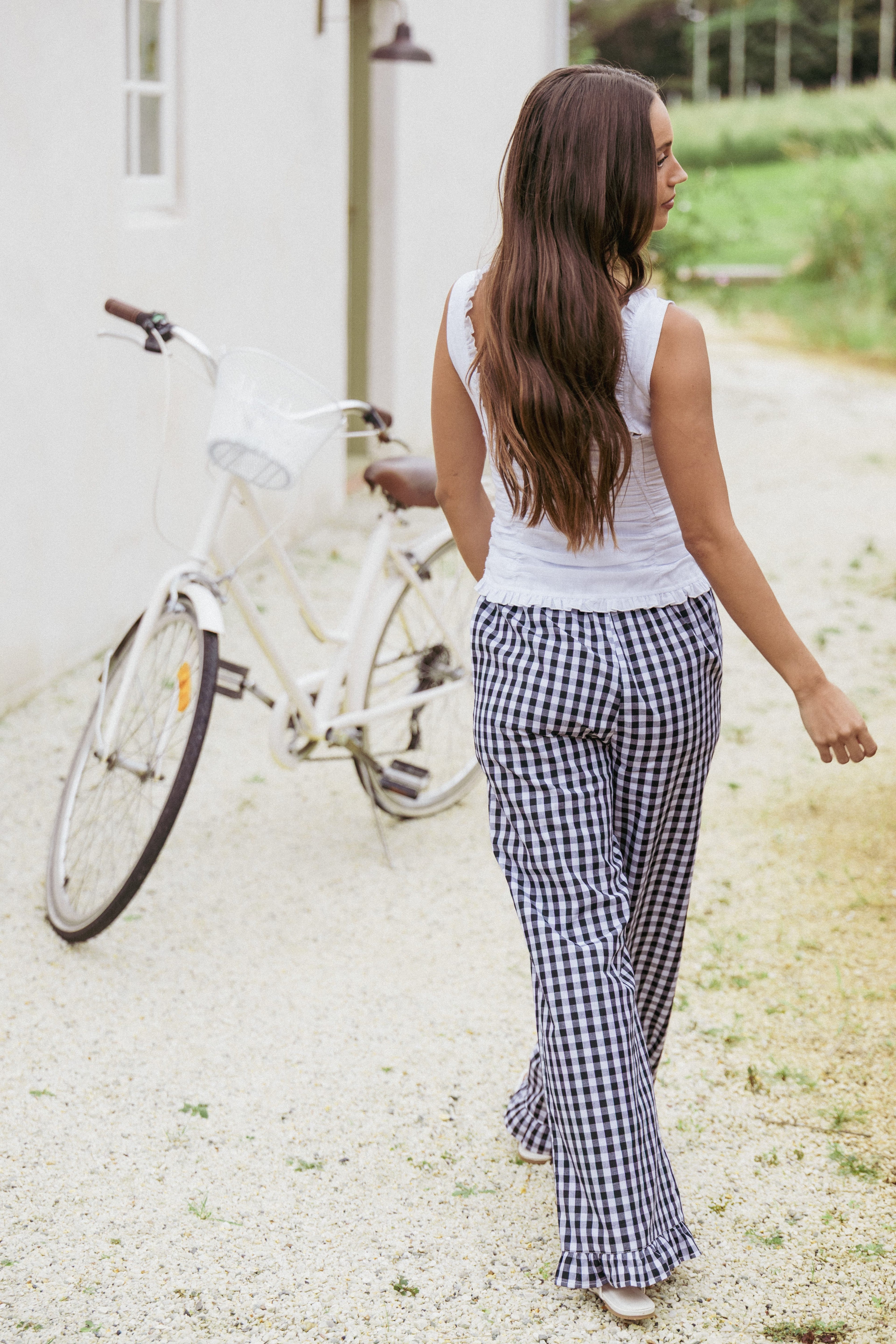 Wide Leg Pant - Black Gingham