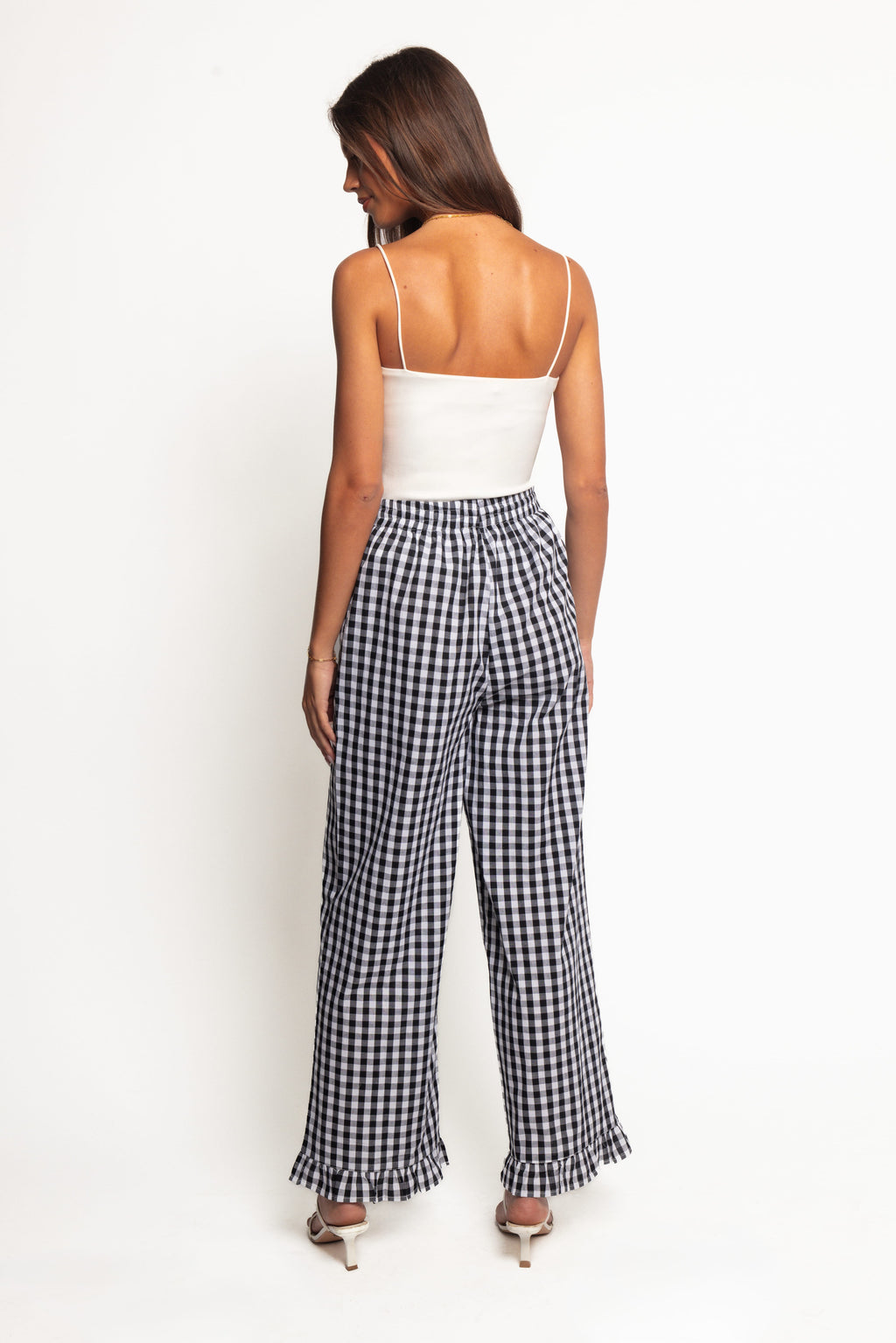 Wide Leg Pant - Black Gingham