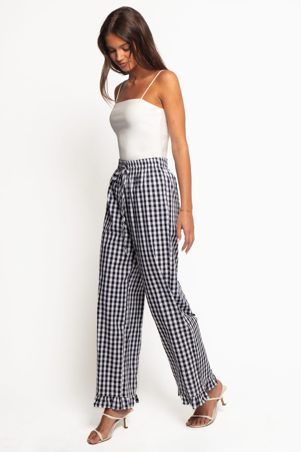 Wide Leg Pant - Black Gingham