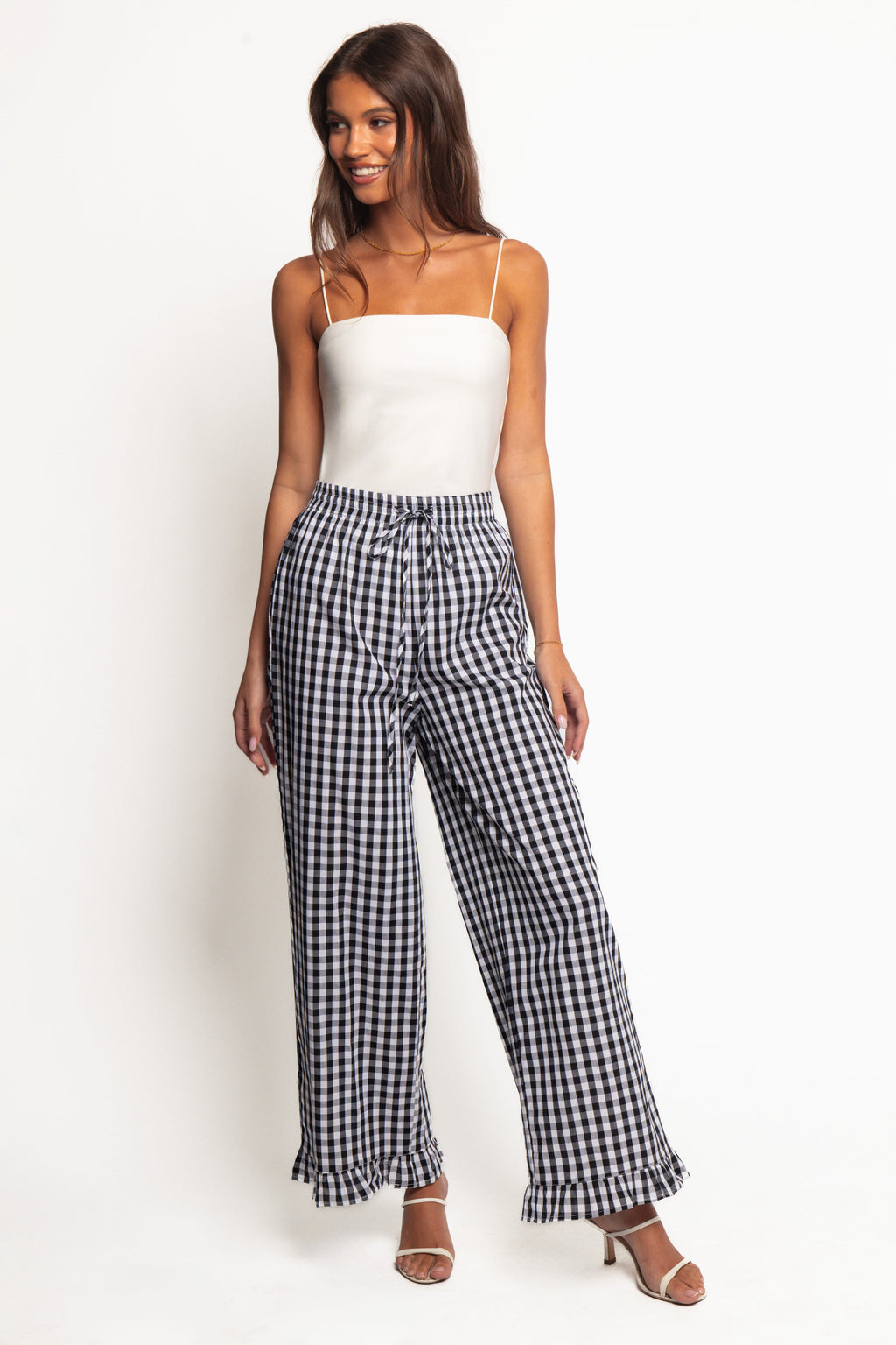 Wide Leg Pant - Black Gingham