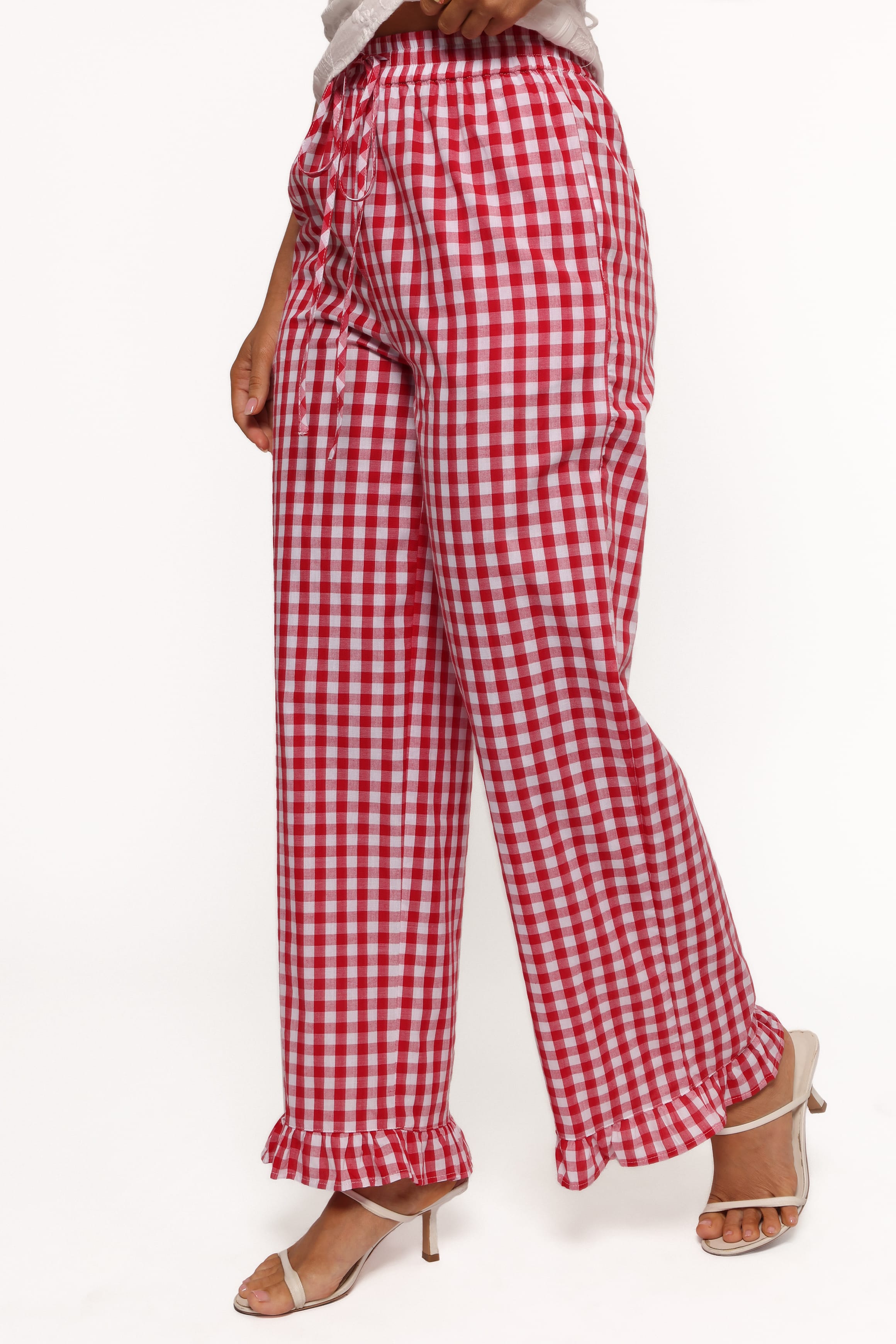 Wide Leg Pant - Red Gingham