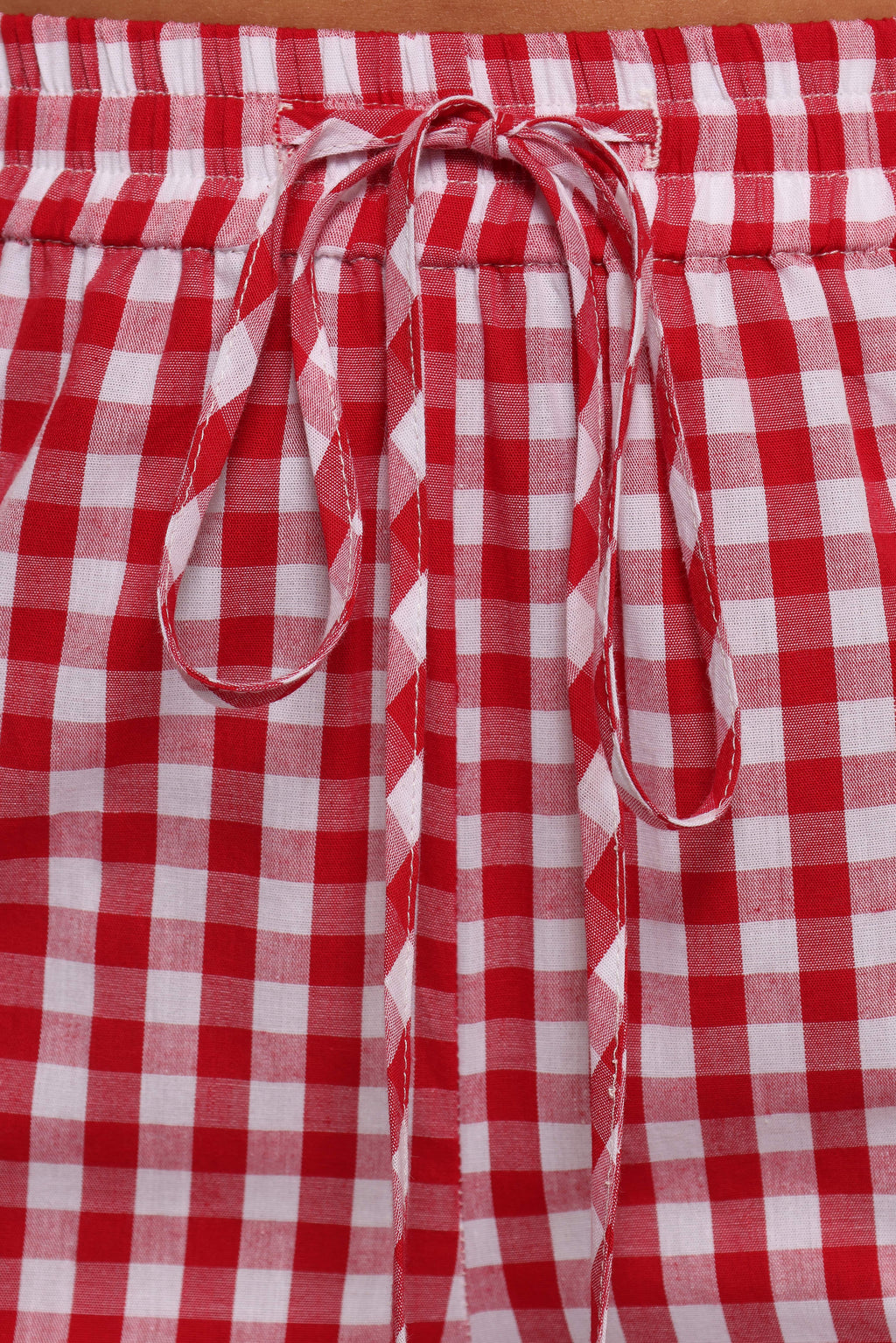 Wide Leg Pant - Red Gingham