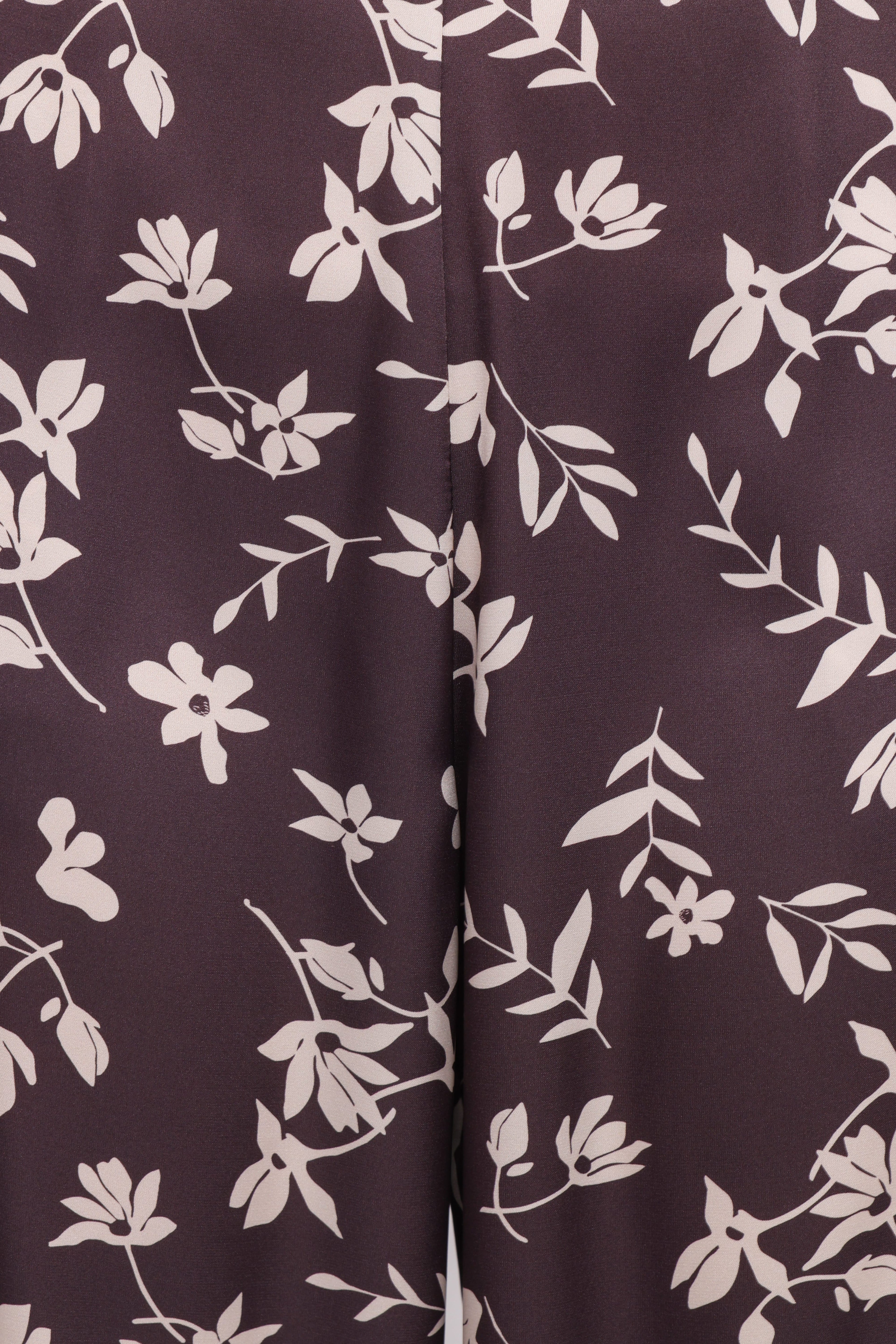 Wide Leg Pant - Brown Cream Floral