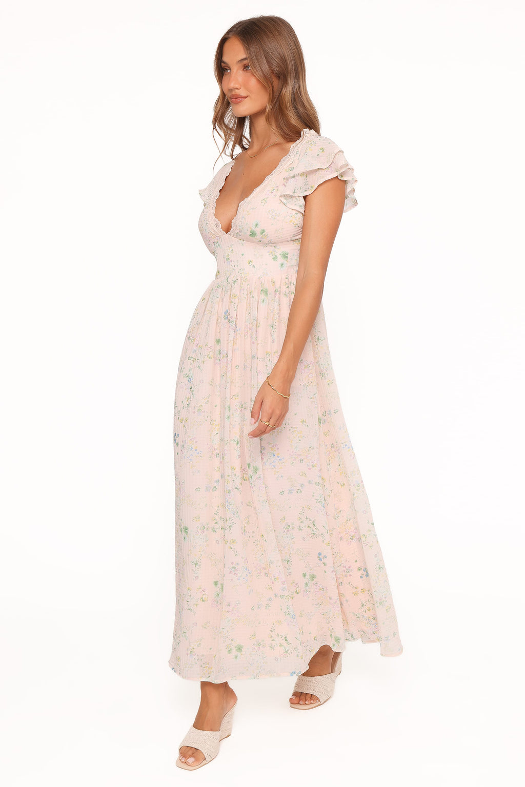 Midi Dress - Pastel Pink Floral
