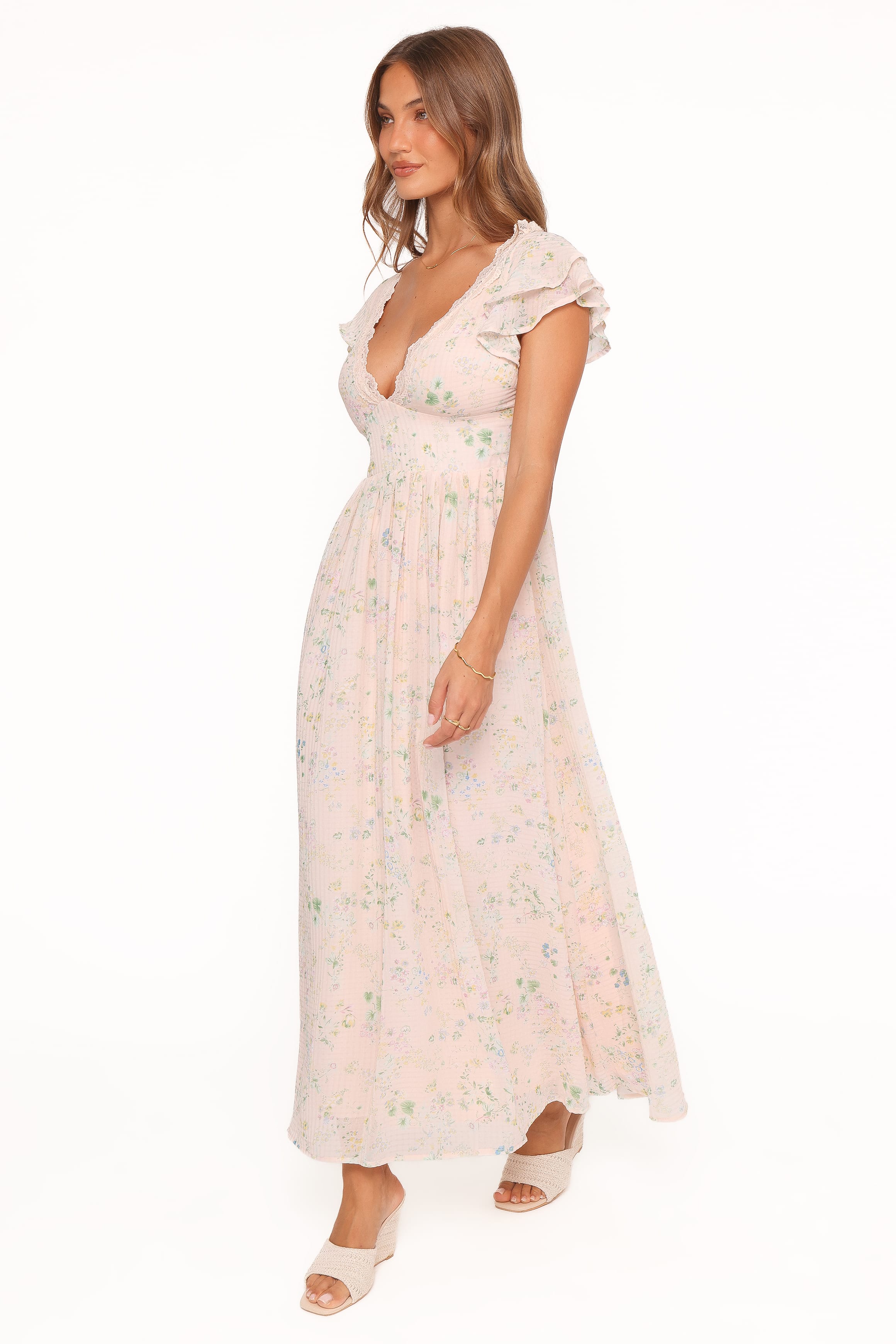 Midi Dress - Pastel Pink Floral