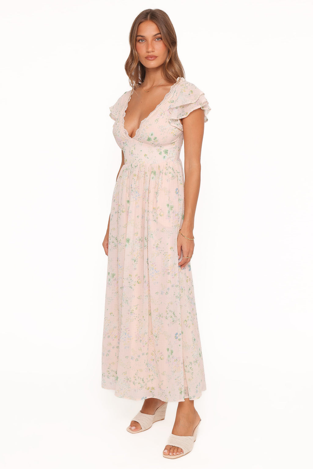 Midi Dress - Pastel Pink Floral